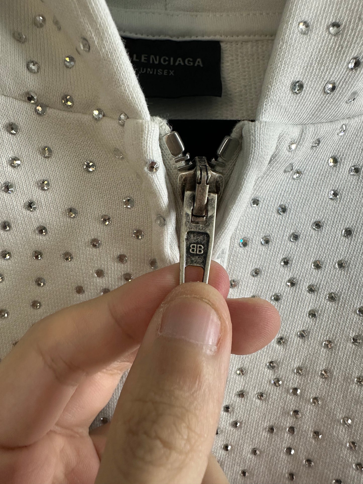 Balenciaga Rhinestone Crystal Zip-up
