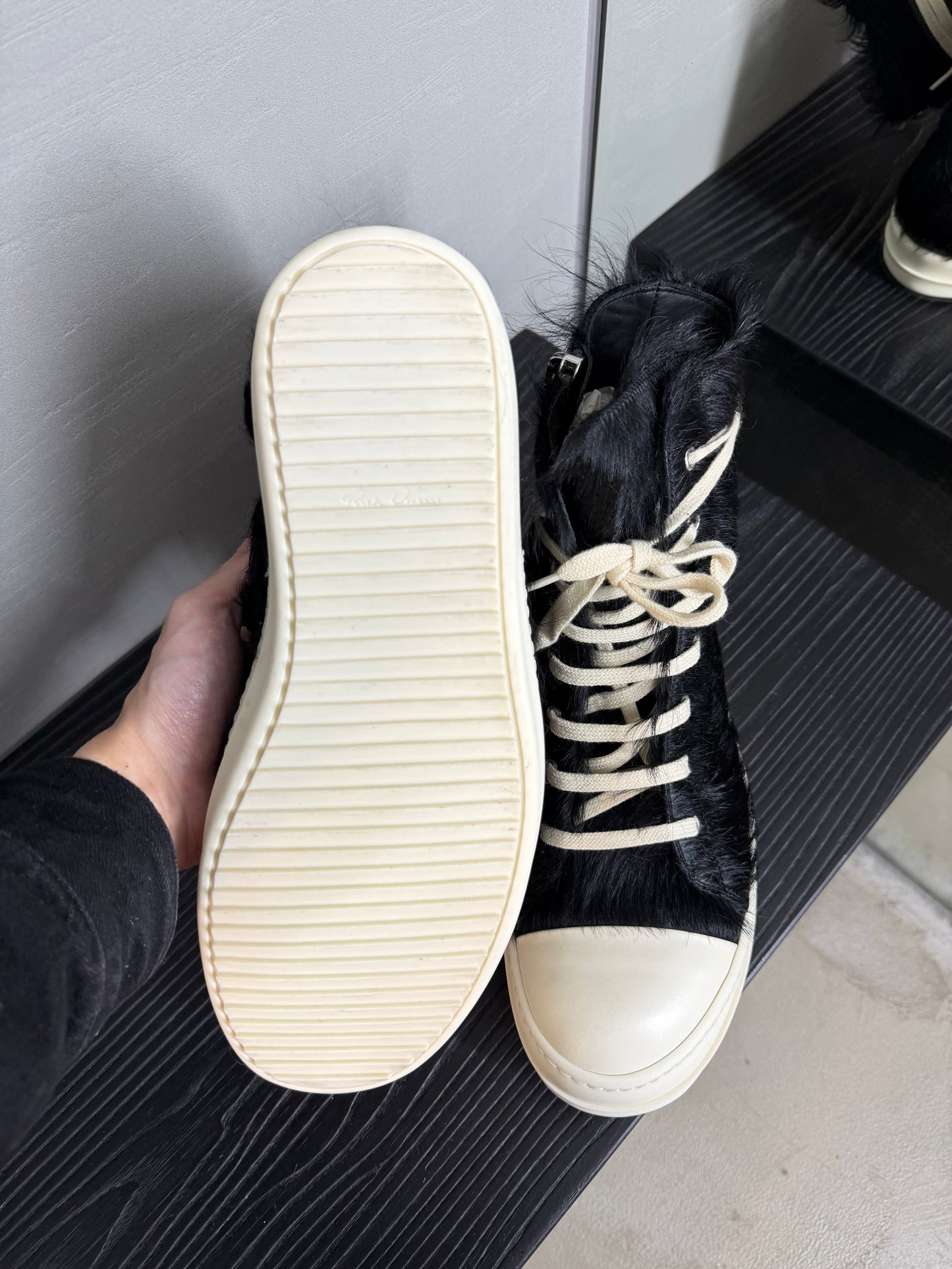 Rick Owens Pony Hair Ramones High Top