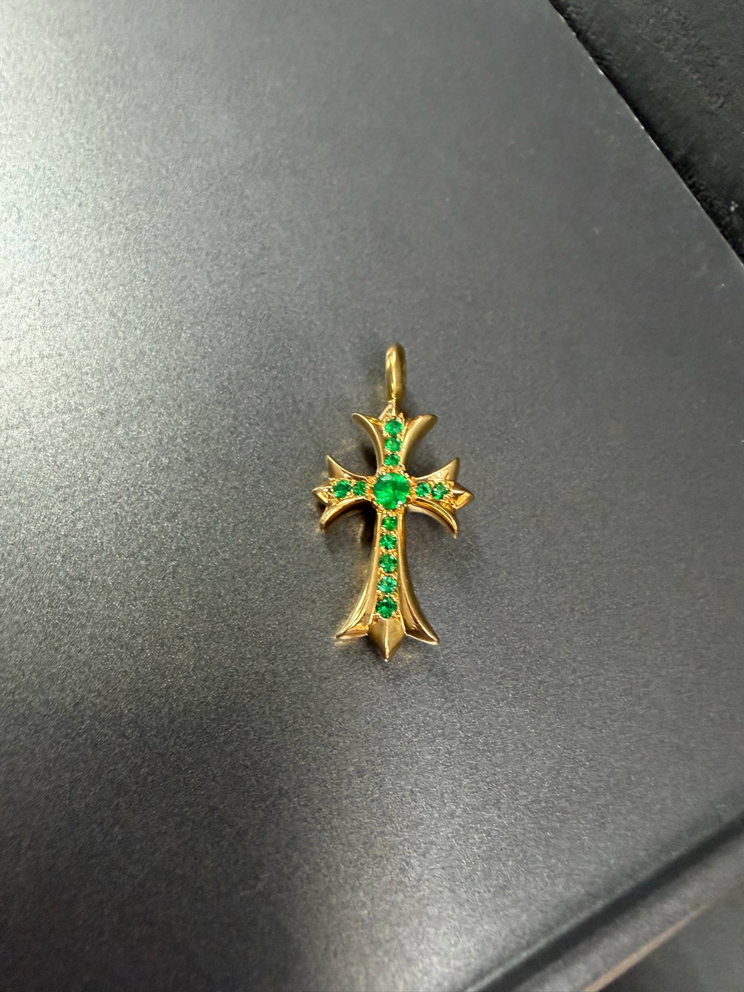 Chrome Hearts 22K Emerald Tiny Pendant