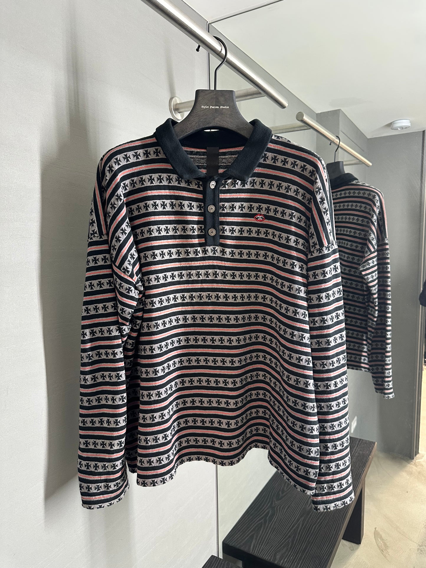 Chrome Hearts Matty Boy Chomper Rugby Long Sleeve Polo