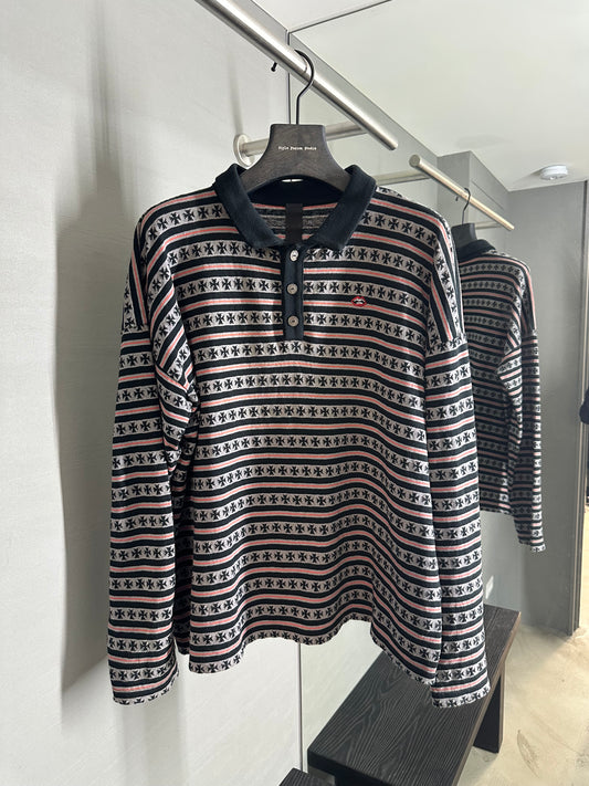 Chrome Hearts Matty Boy Chomper Rugby Long Sleeve Polo