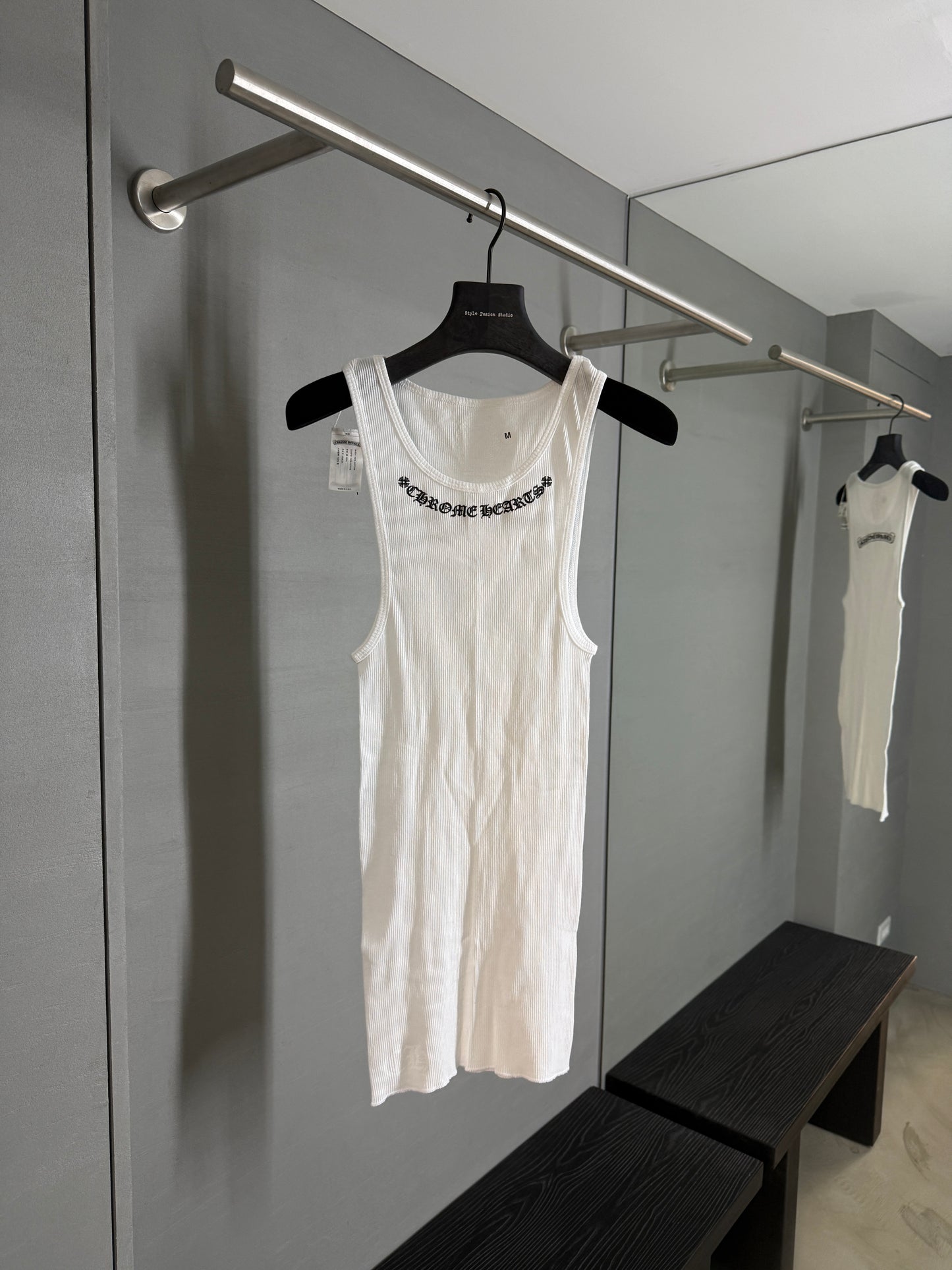 Chrome Hearts Neck Logo Scroll Rib Tank Top