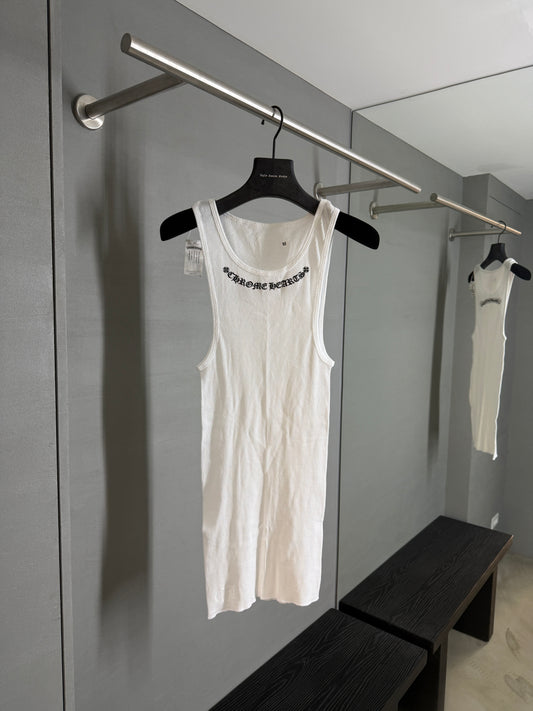 Chrome Hearts Neck Logo Scroll Rib Tank Top