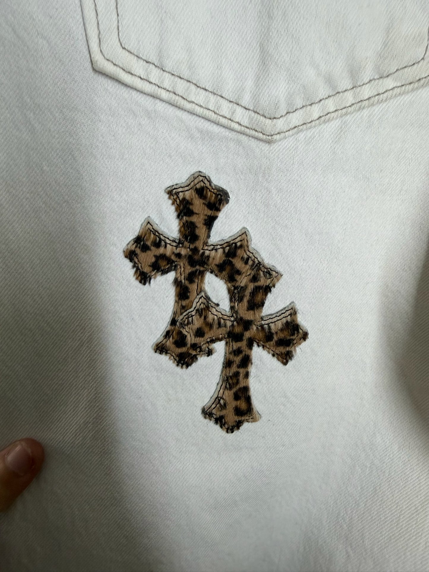 Chrome Hearts Levi’s 501 Leopard Cross Patch Jeans