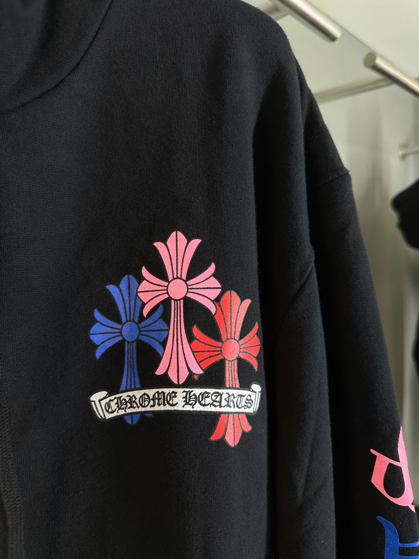 Chrome Hearts Multicolor Cemetery Cross Zip Up Hoodie