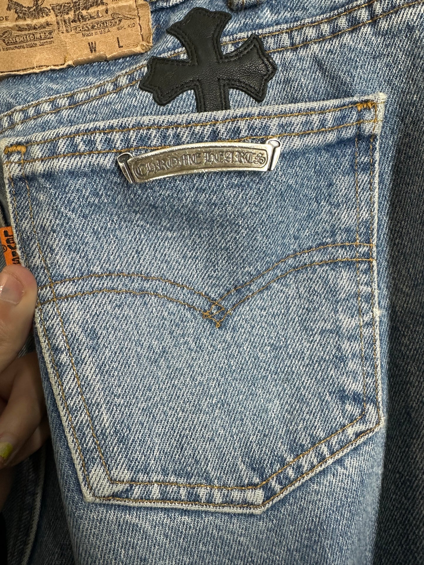 Chrome Hearts Levi’s 505 Cross Patch Jeans