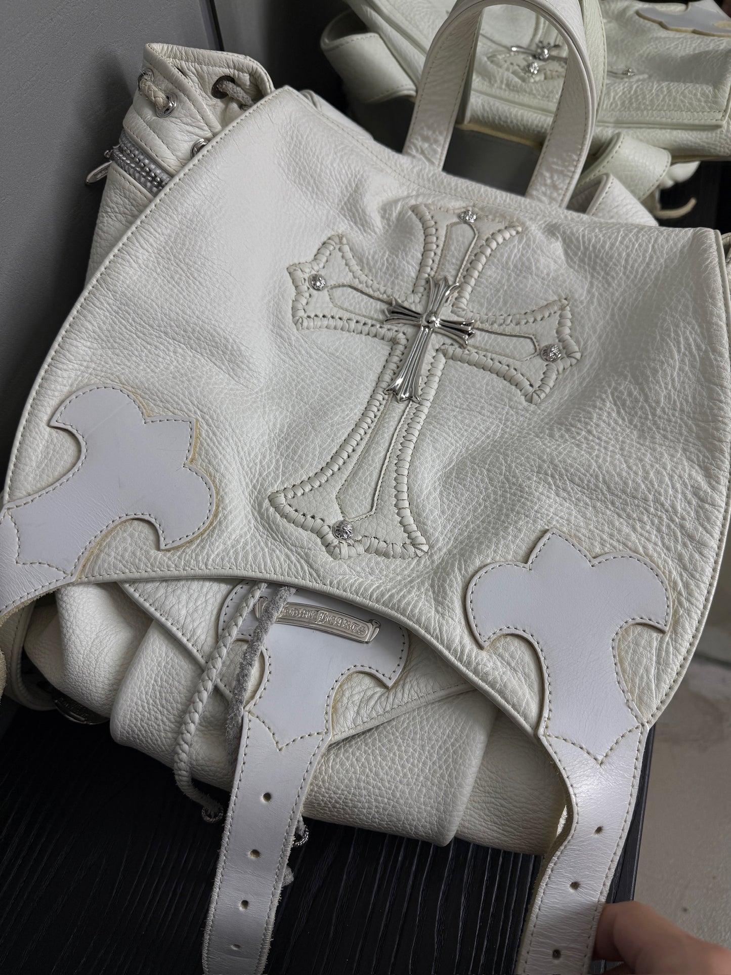 Chrome Hearts White Gunslinger Cemetery Backpack