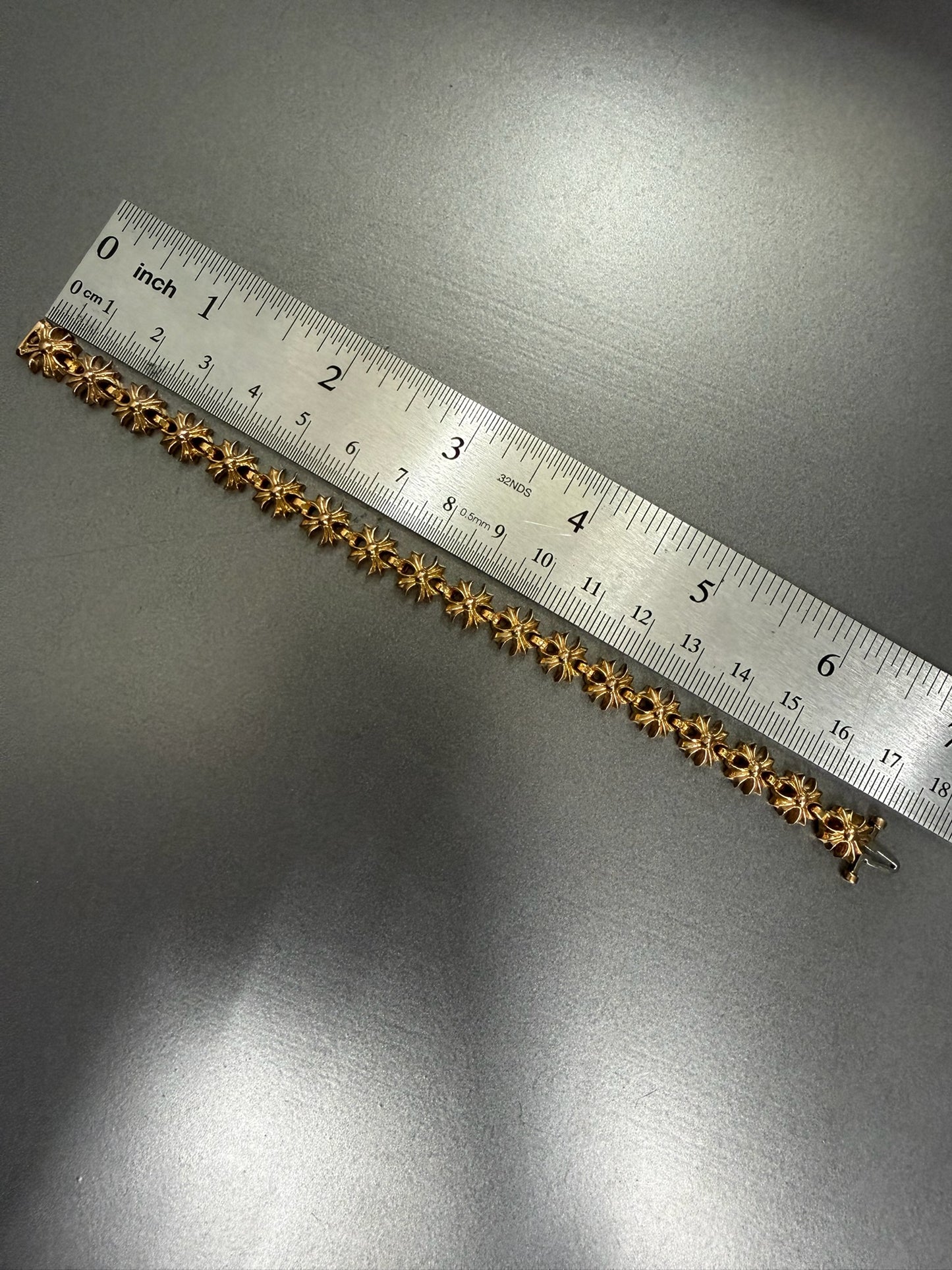 Chrome Hearts 22k Tiny E Plus Bracelet 18 Links
