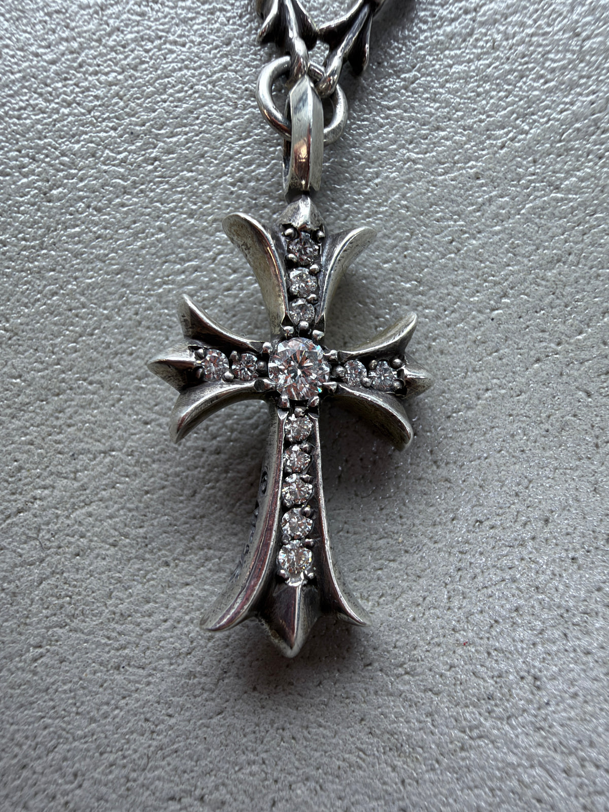 Chrome Hearts Fat Cross Tiny Bar Silver Necklace
