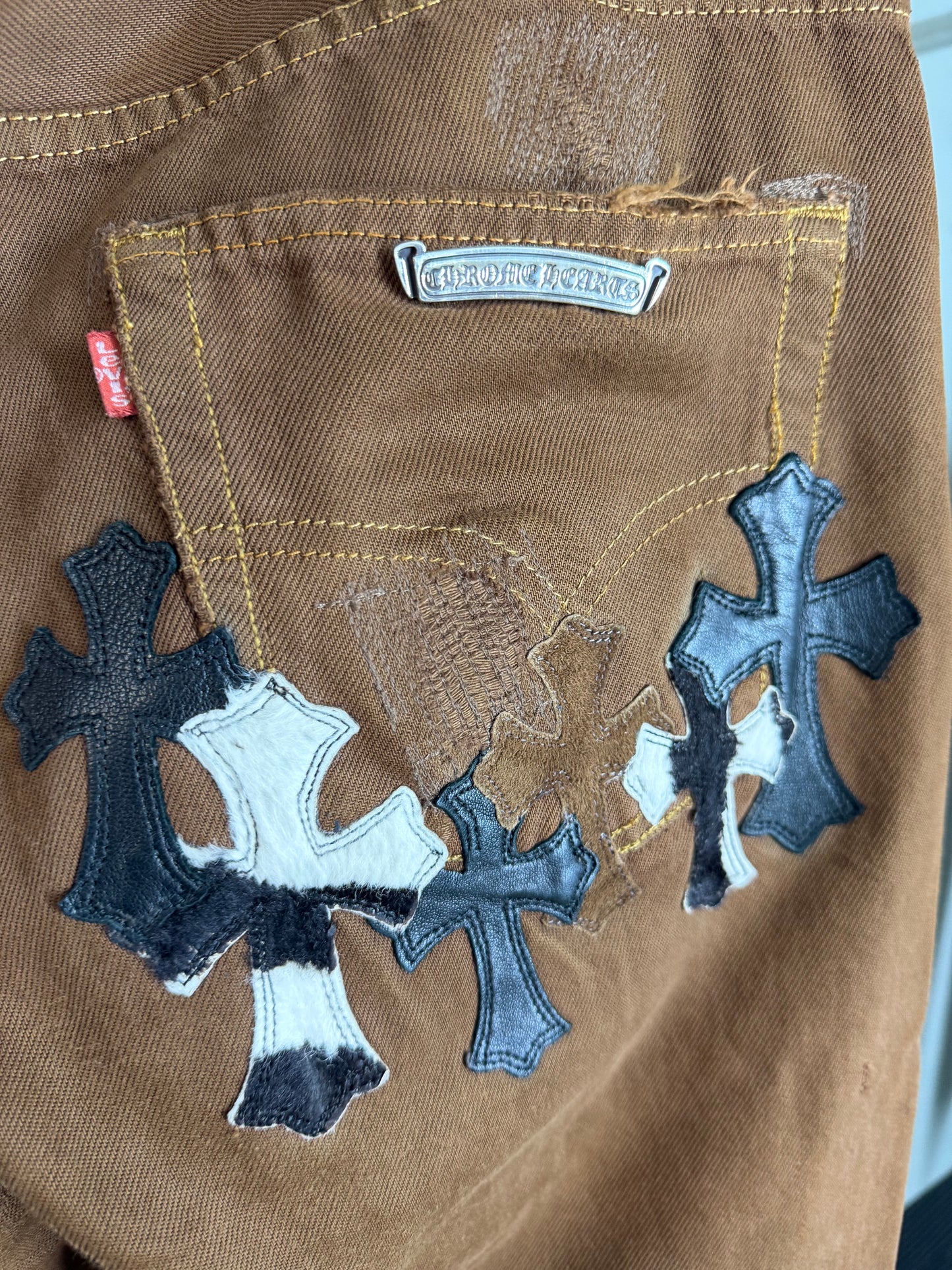 Chrome Hearts NYFW Exclusive Multi Cross Patch 501 Jeans