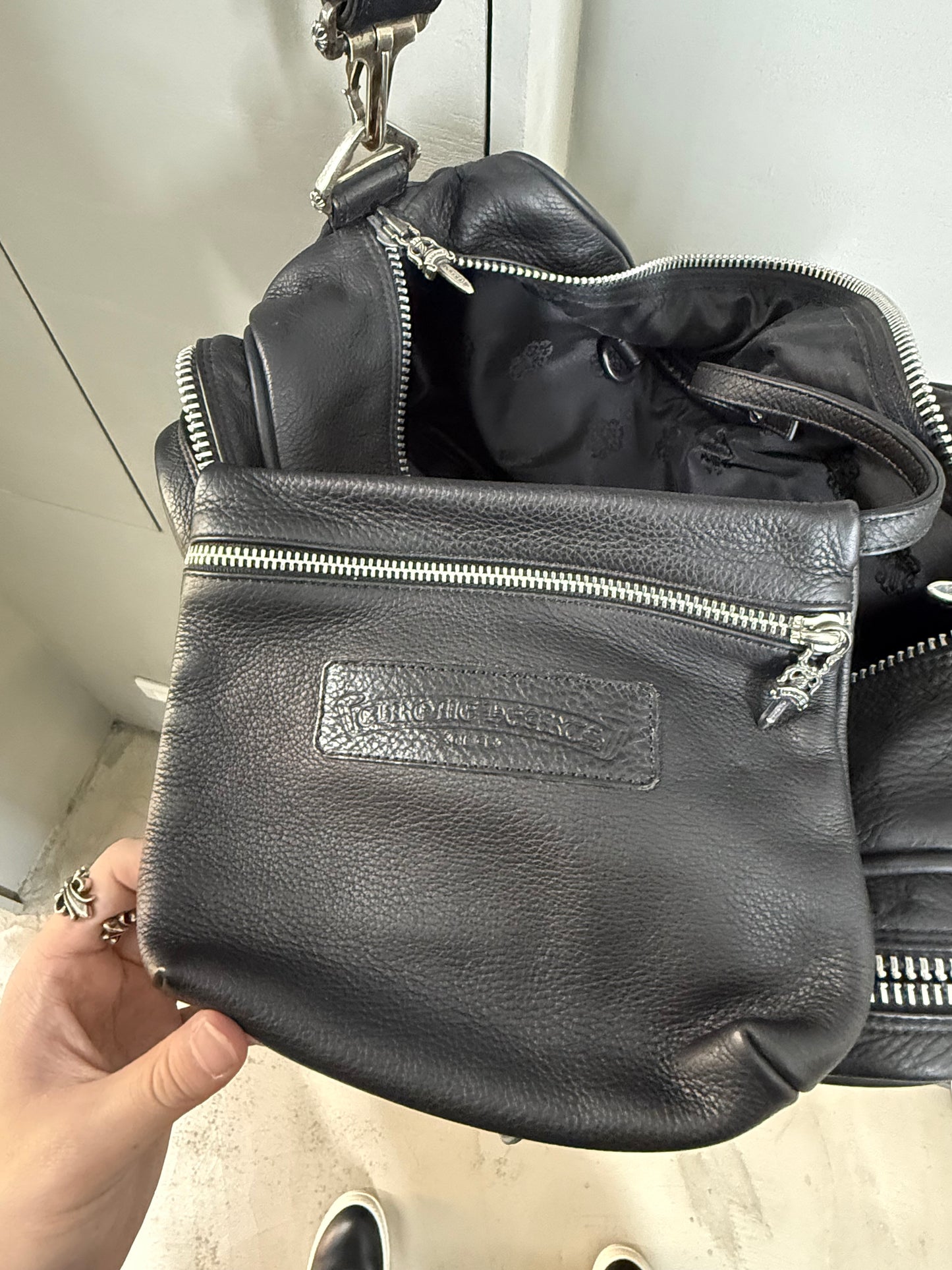 CHROME HEARTS Plain Mother's Bag Pouch Shoulder Boston