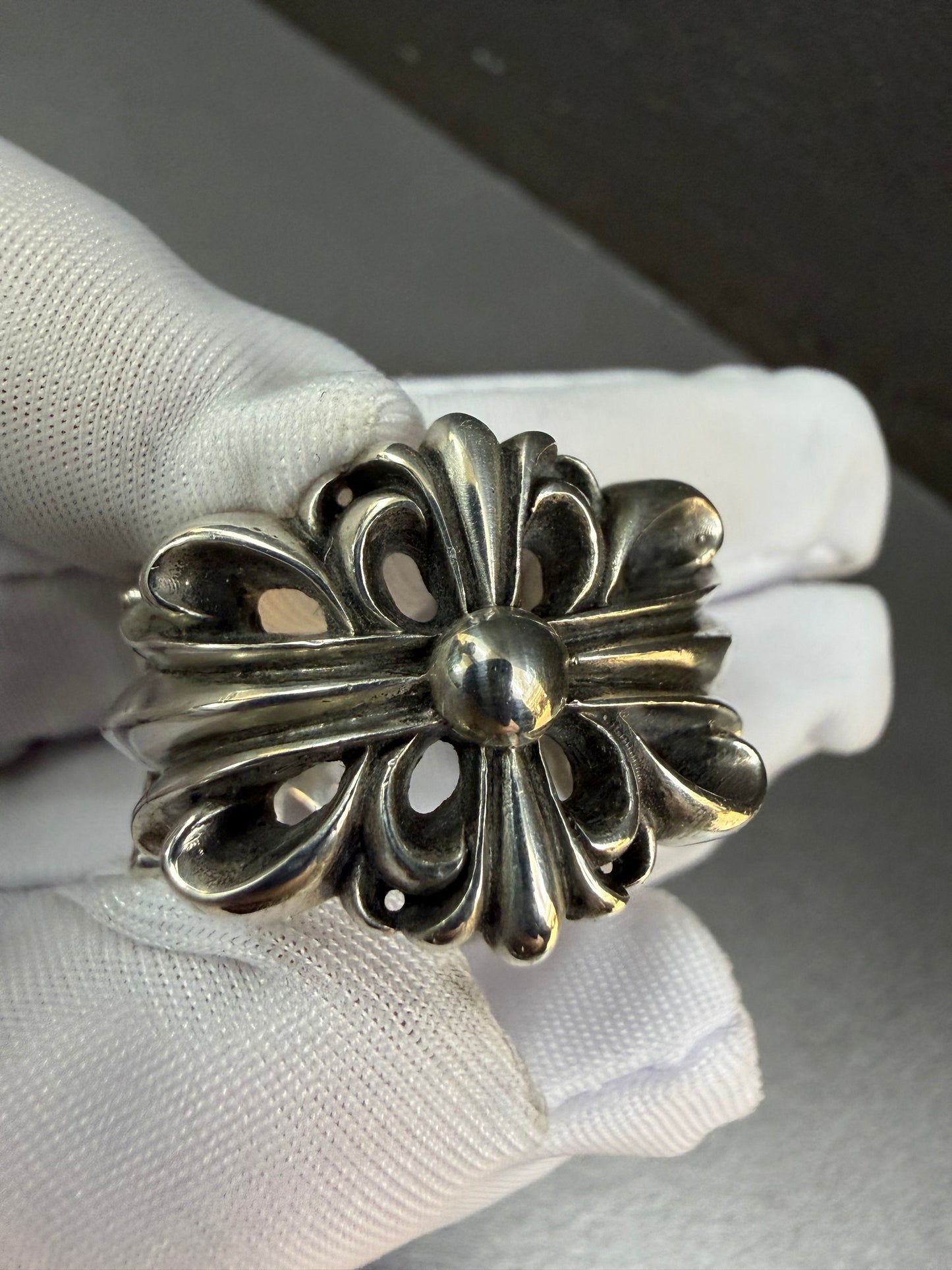 Chrome Hearts Double Floral Cross Ring