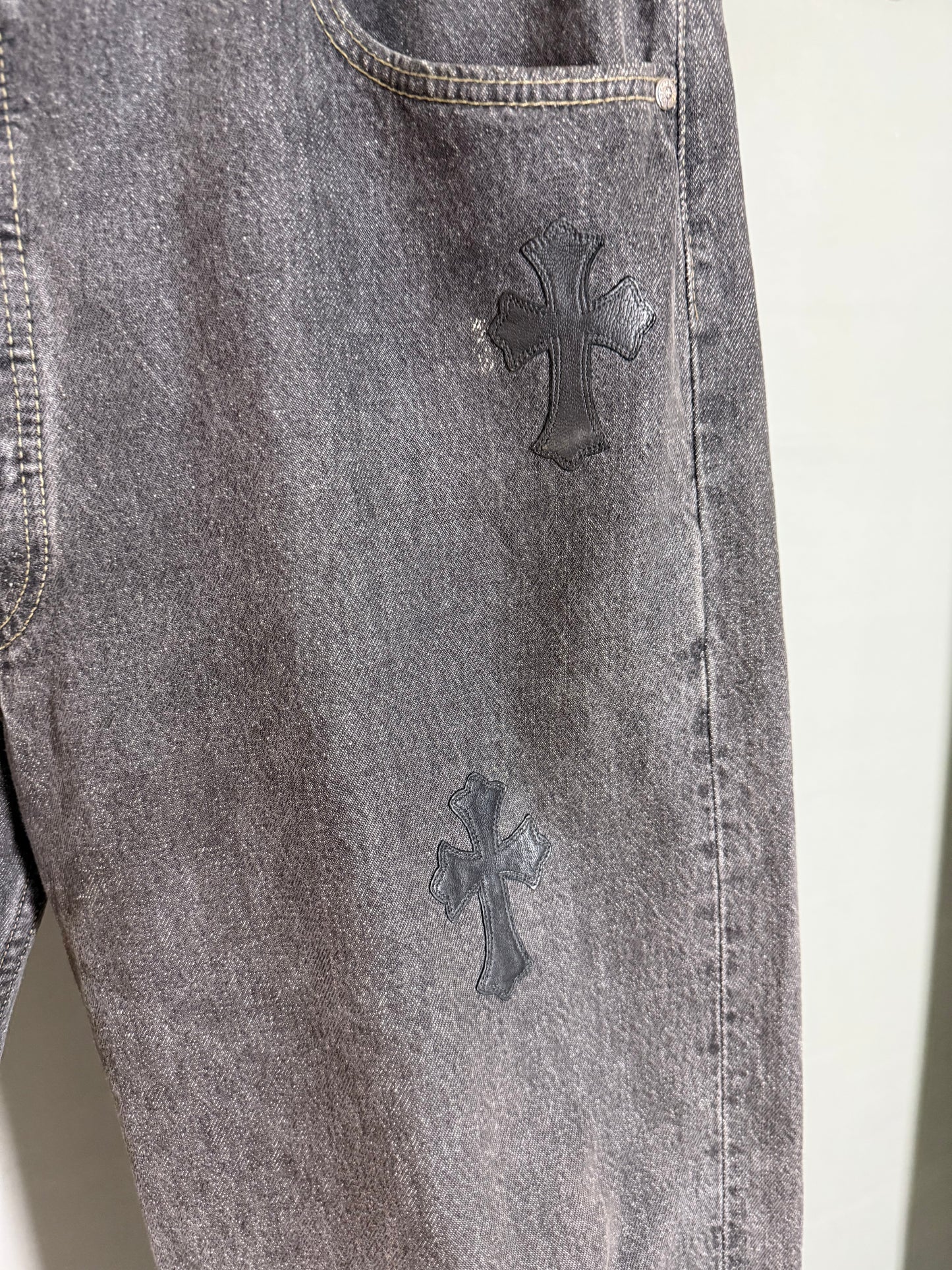 Chrome Hearts 501 Cross Patch Jeans