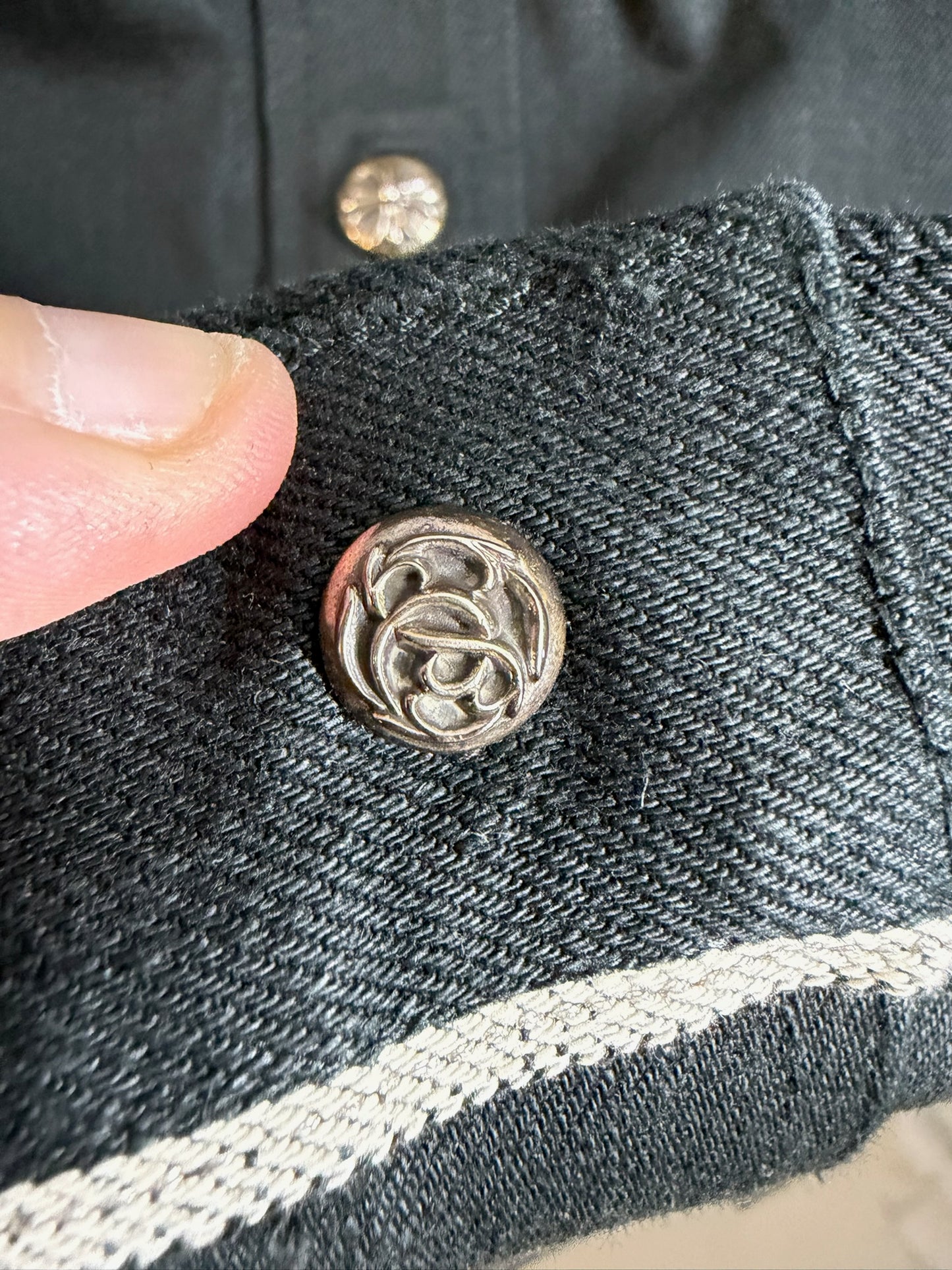 Chrome Hearts Floral Cross Patch Trucker Jacket