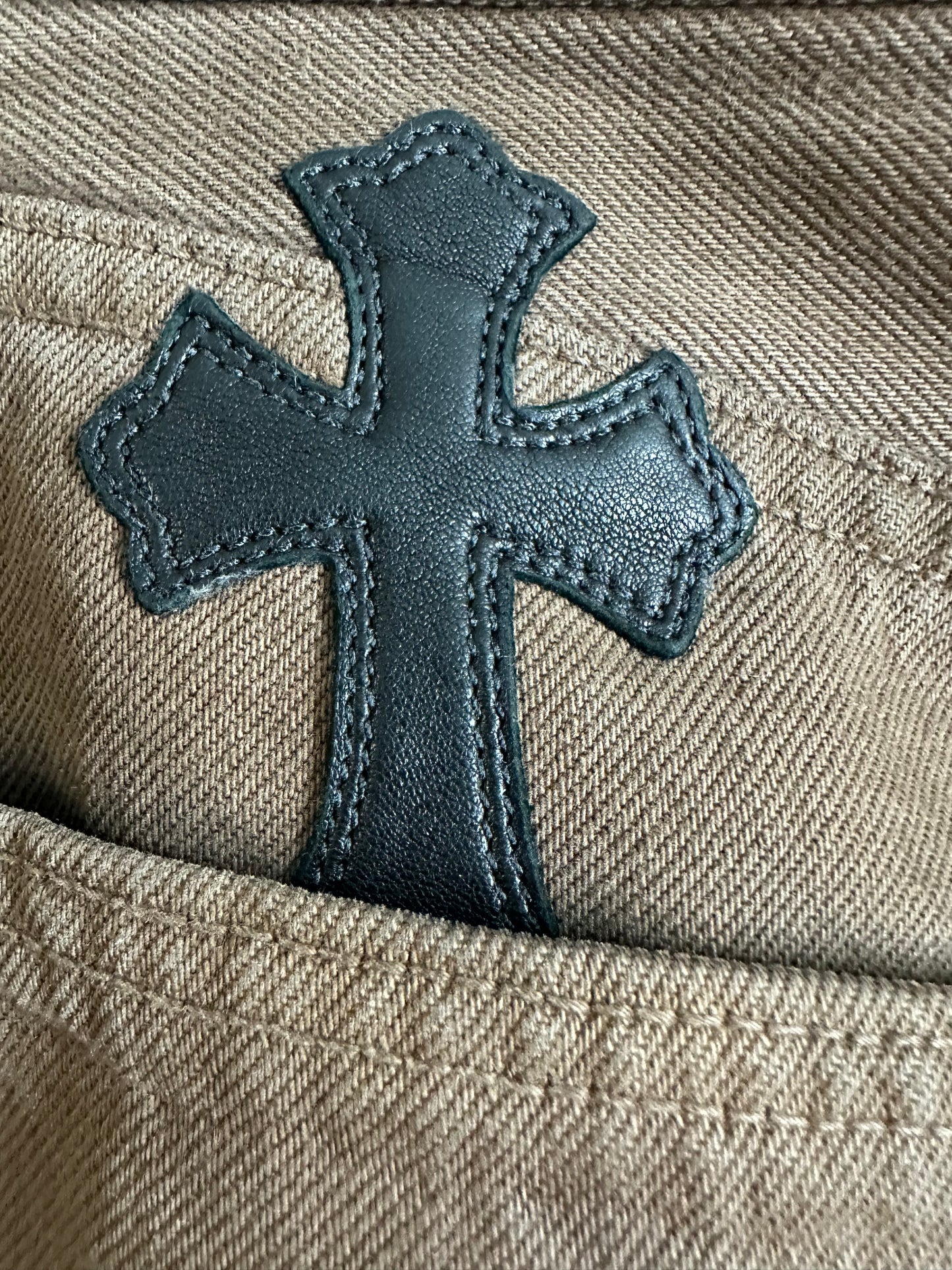 Chrome Hearts Leather Cross Patched Levis 501 Jeans (1 of 1)