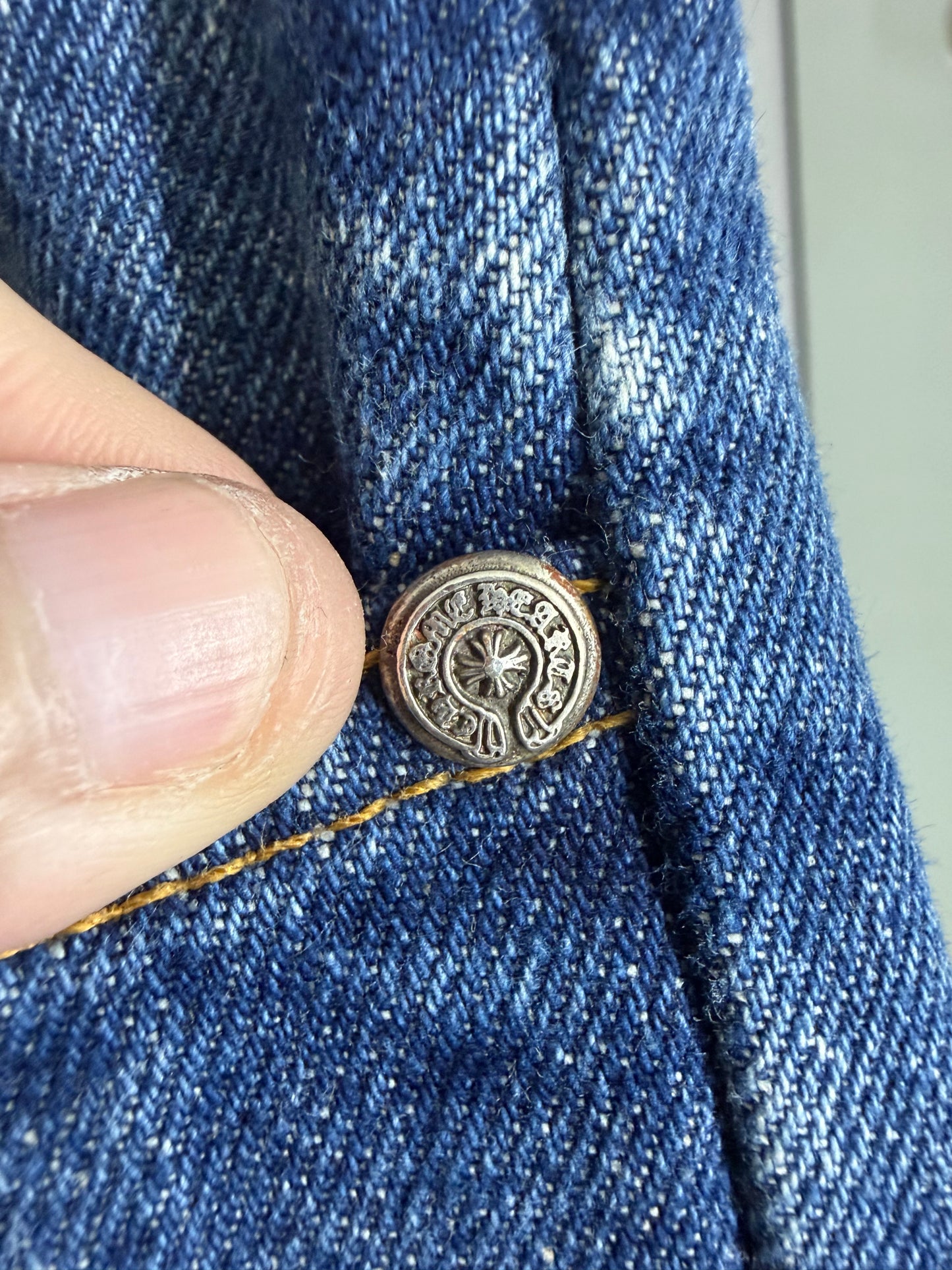 Chrome Hearts Leather Cross Patch 517 Jeans