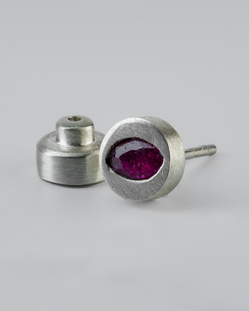 Parts of Four Stud Earring (0.2 CT, Ruby Slice,MA+RUB)