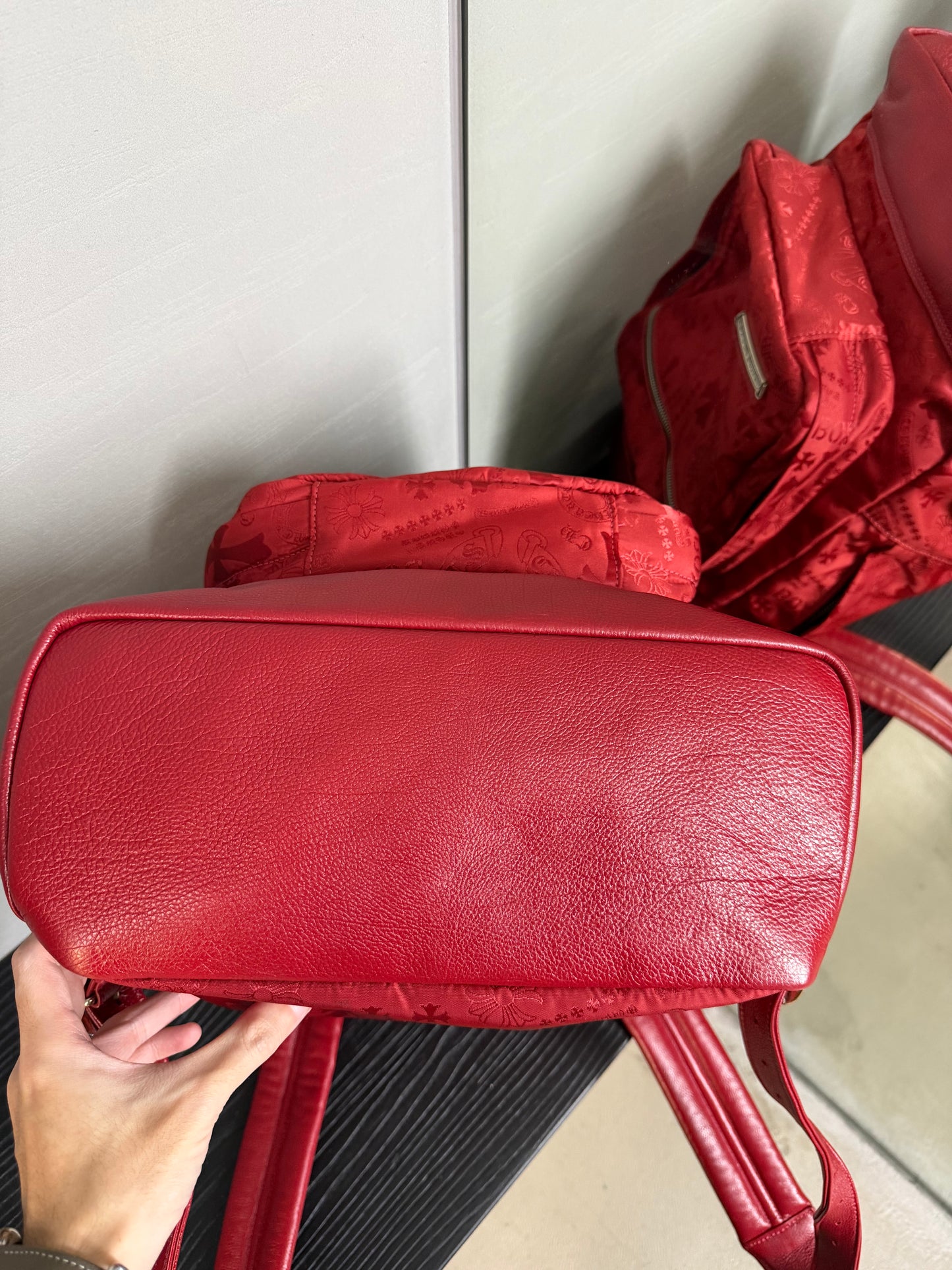 Chrome Hearts Nylon Stencil Red Backpack