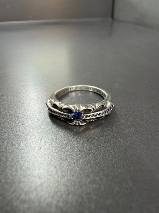 Chrome Hearts Baby Classic Sapphire Ring with Diamonds