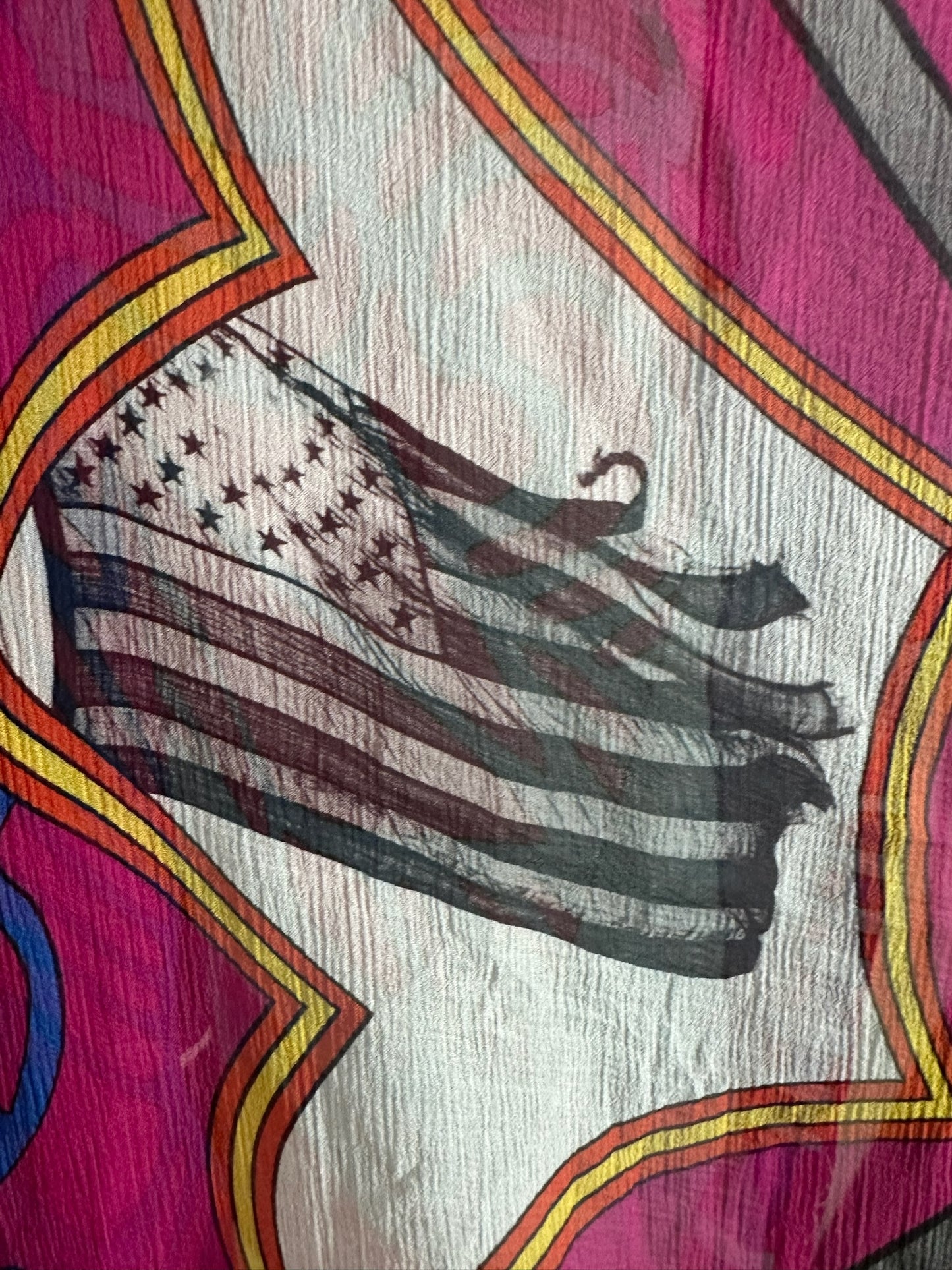 Chrome Hearts Robert Mapplethorpe Print Silk Scarf with Receipt