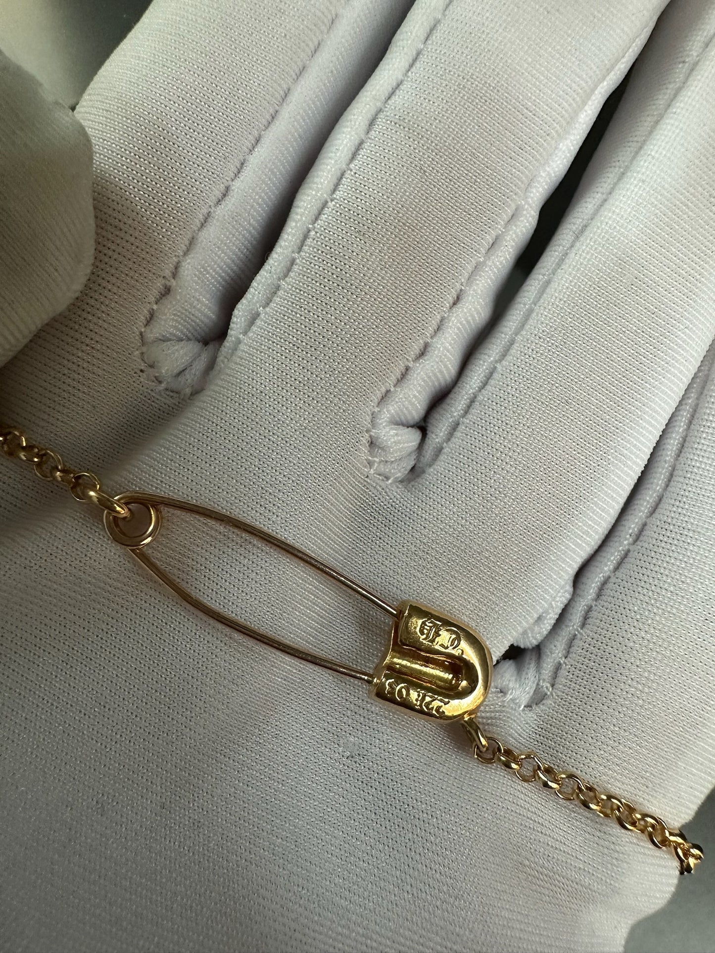 Chrome Hearts 22k Safety Pin Necklace with Diamond 40cm