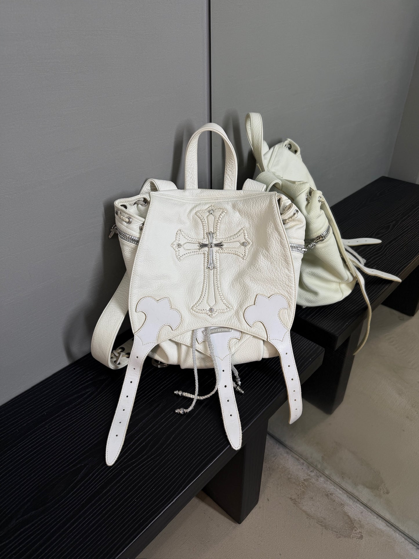 Chrome Hearts White Gunslinger Cemetery Backpack