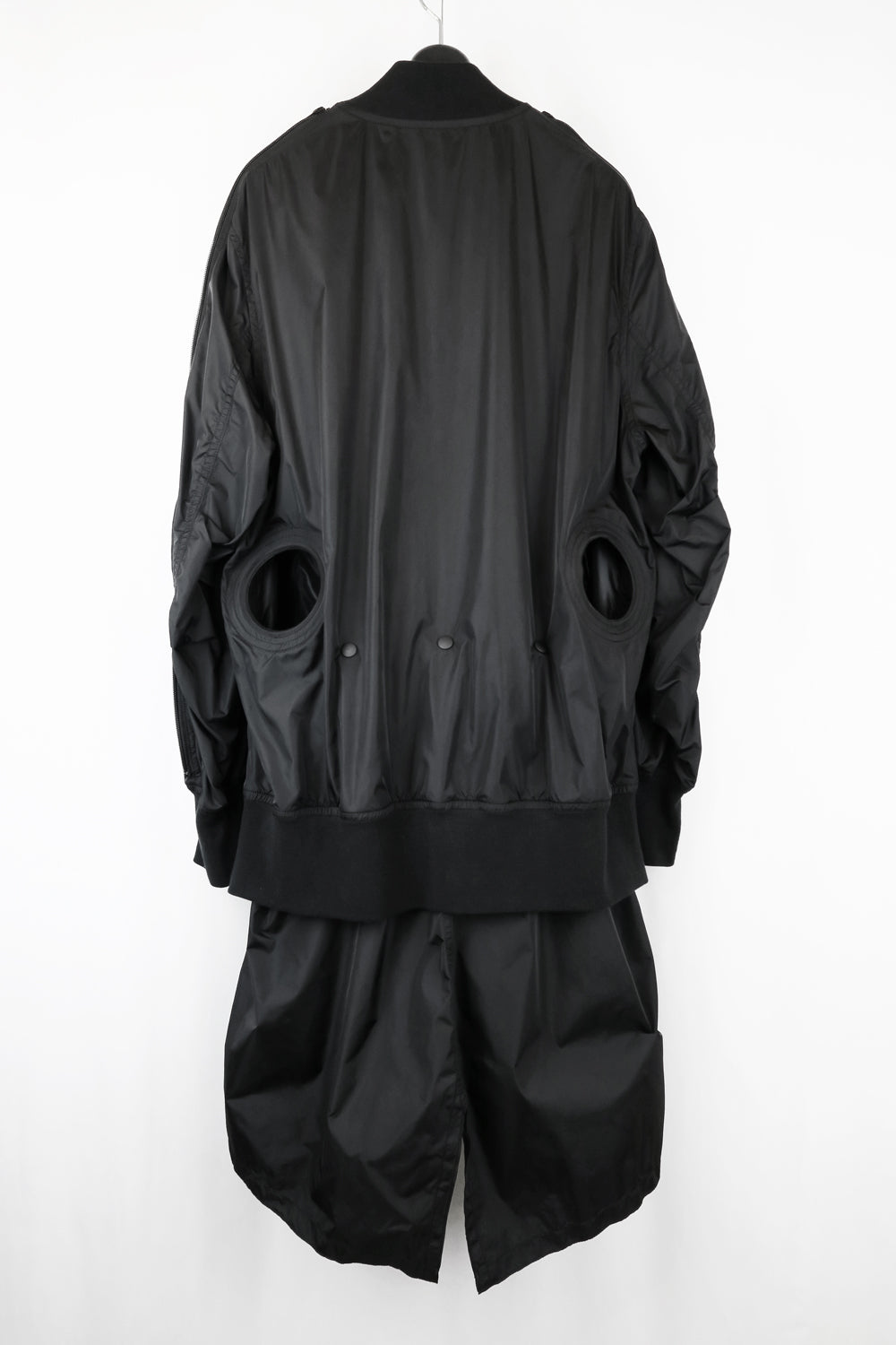 NUDE:MM Nylon Taffeta Oversized Bomber Jacket (Detachable Hem Parts)