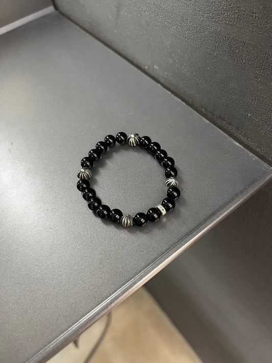 Chrome Hearts Black Stones Bead Bracelet