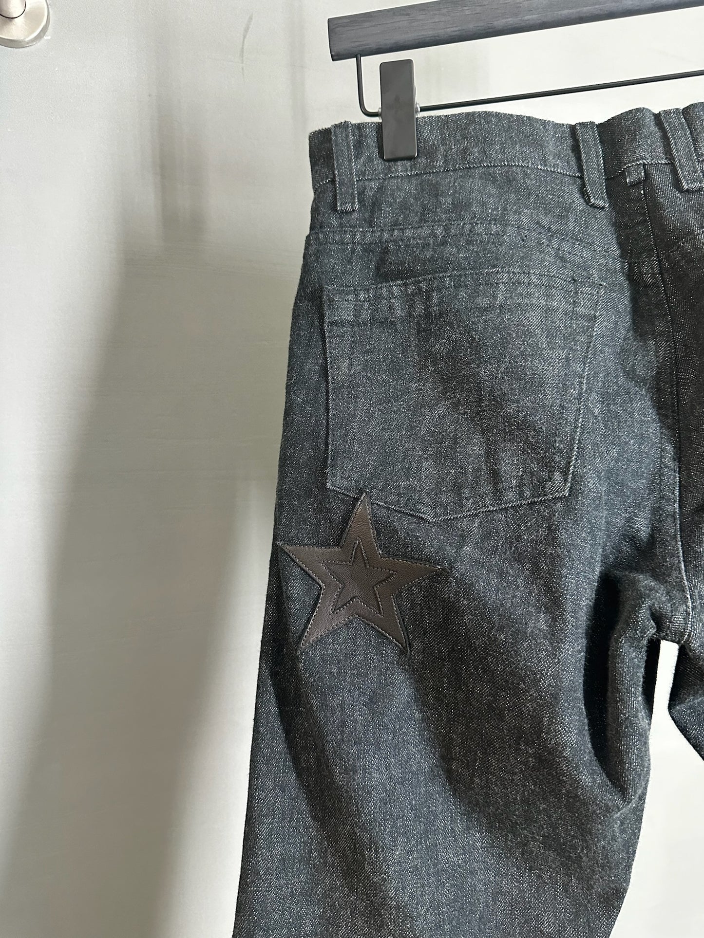 Chrome Hearts Leather Star Patch Jeans