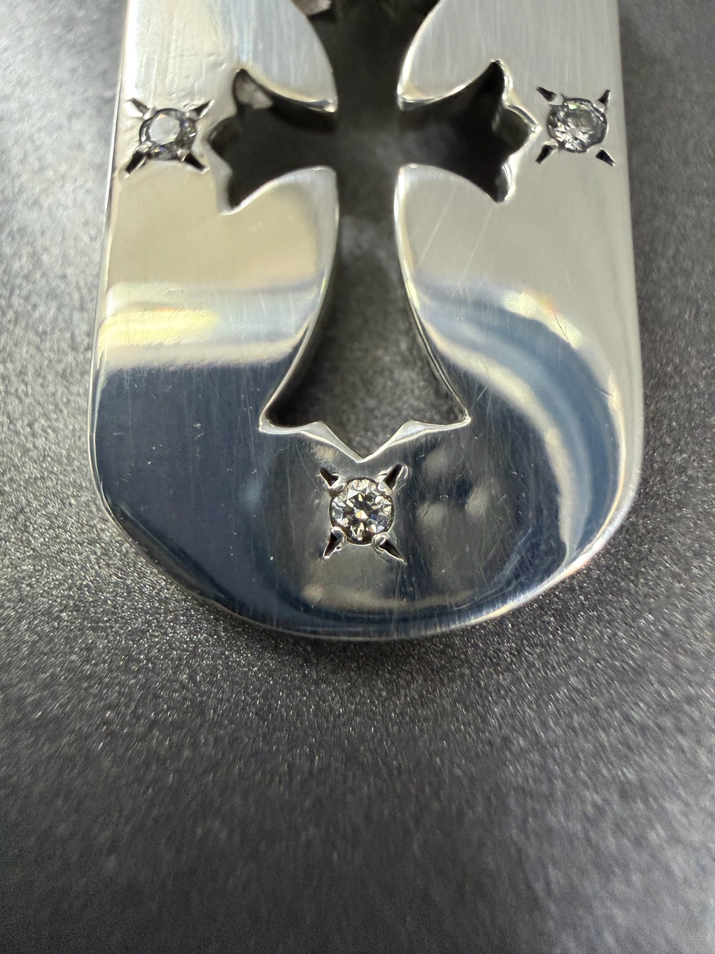 Chrome Hearts Diamonds Dog Tag Necklace