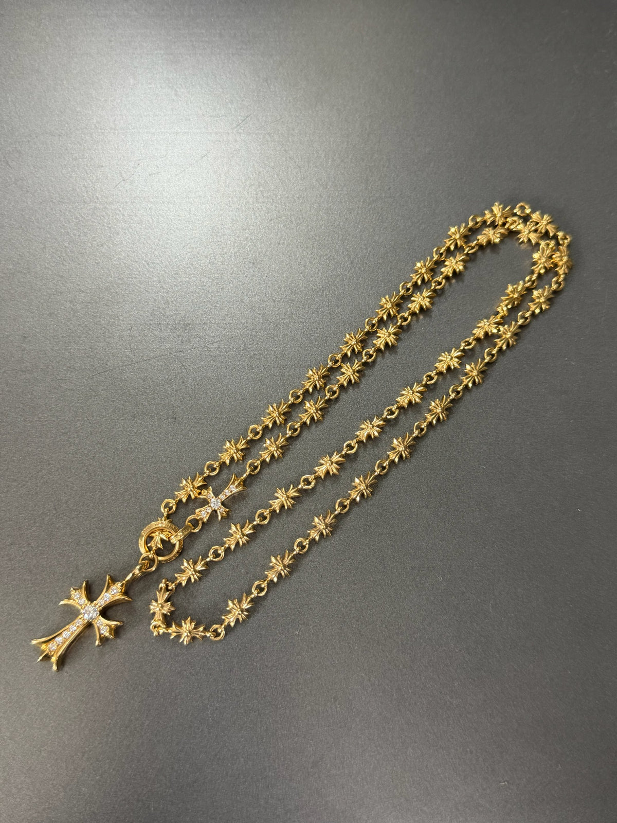 Chrome Hearts 22K Tiny E Choke Chain Necklace with Diamonds