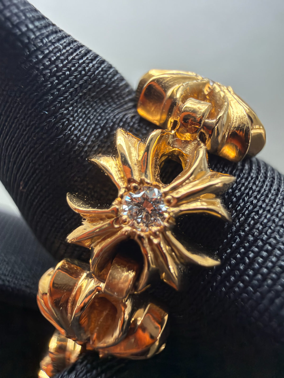 Chrome Hearts 22K Tiny Plus Bracelet with Diamonds
