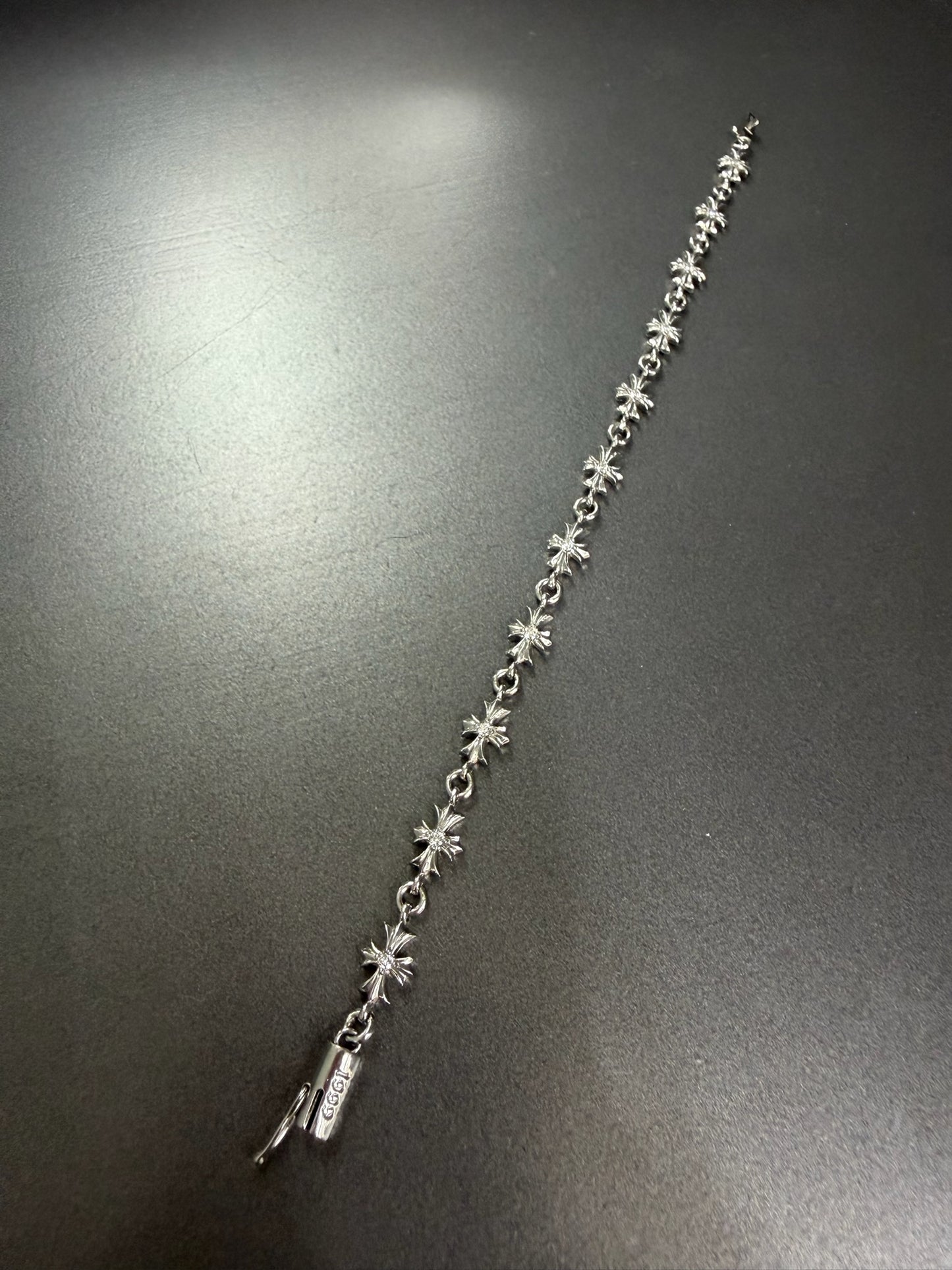 Chrome Hearts Platinum Silver Tiny E Bracelet 11 Links