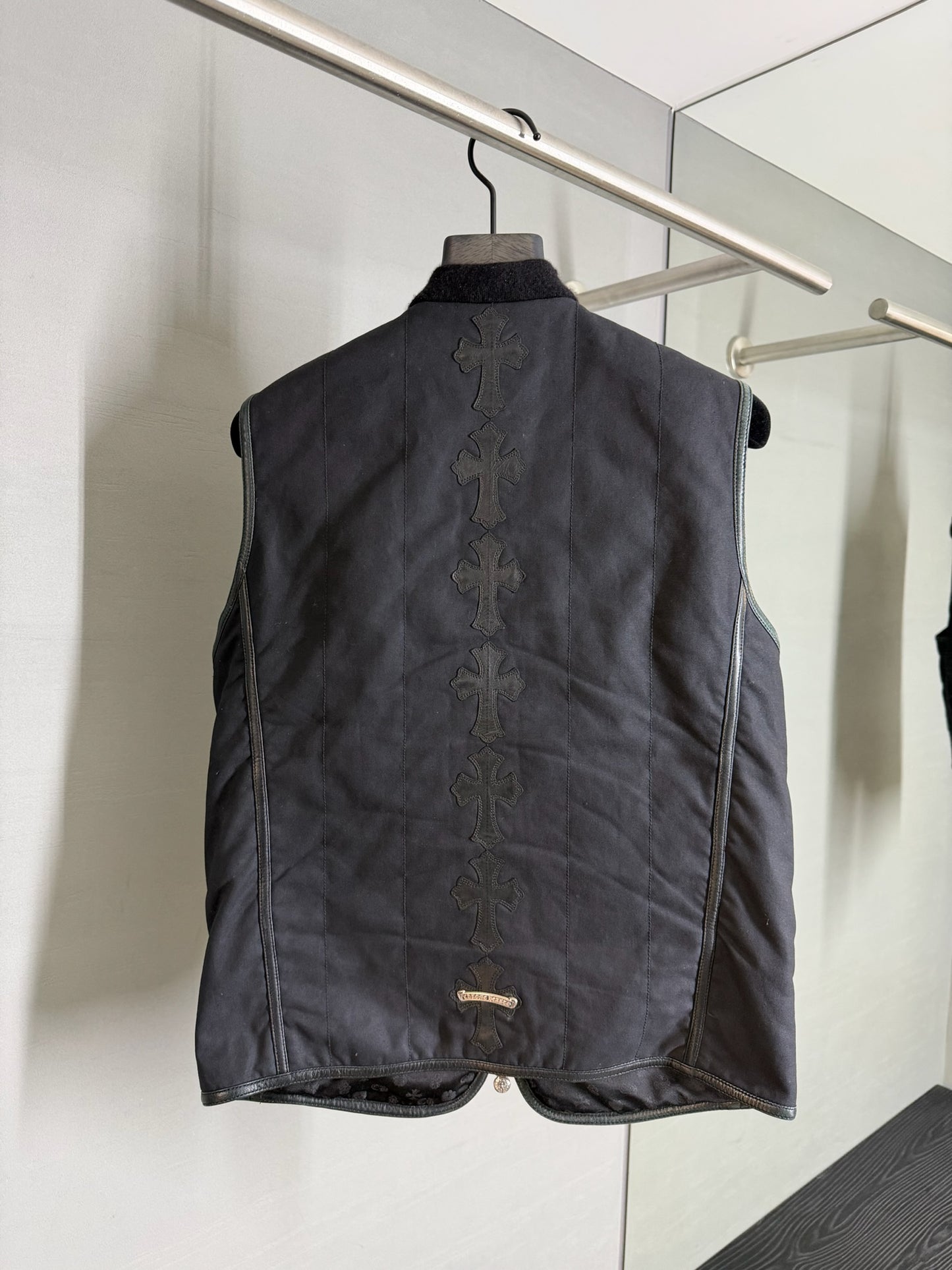Chrome Hearts Leather Cross Patch Vest