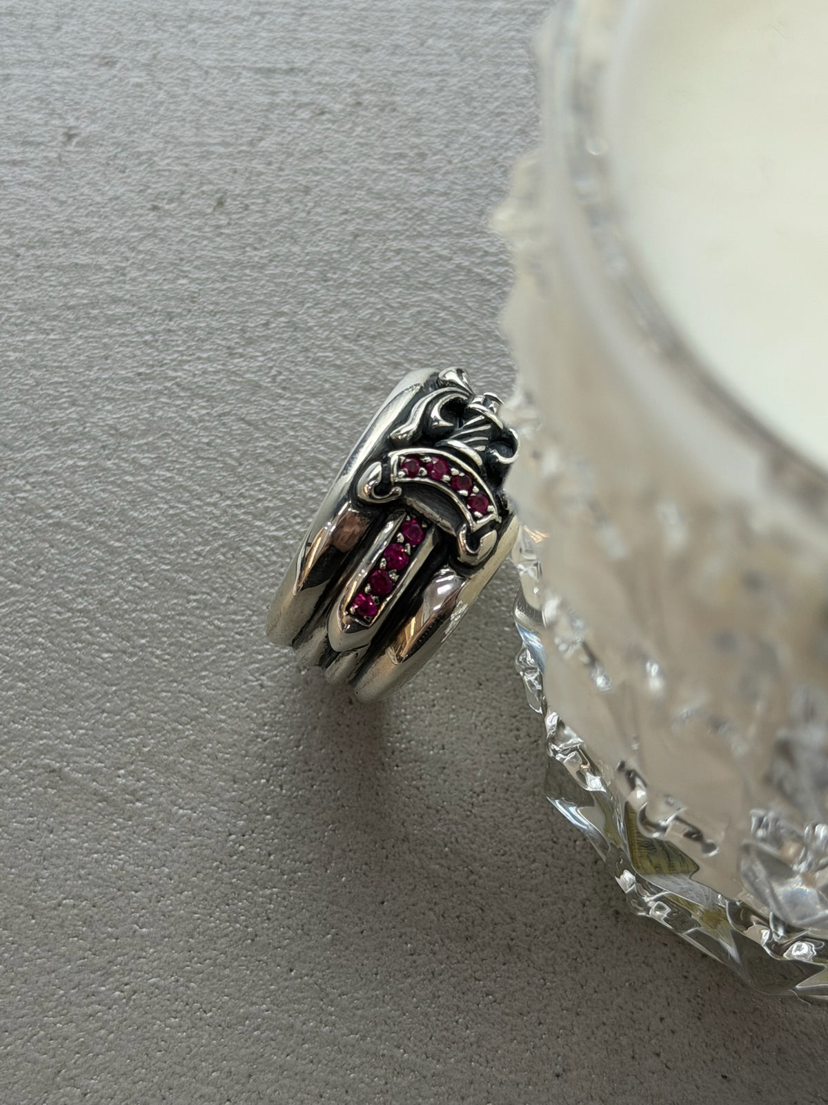 Chrome Hearts Dagger Ring with Red Ruby
