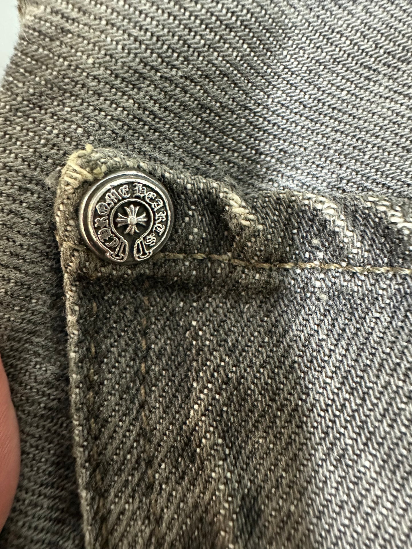 Chrome Hearts Leather Patched 501 Levis Jeans