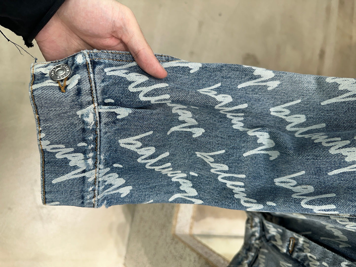 Balenciaga Oversized Logo Denim Jacket