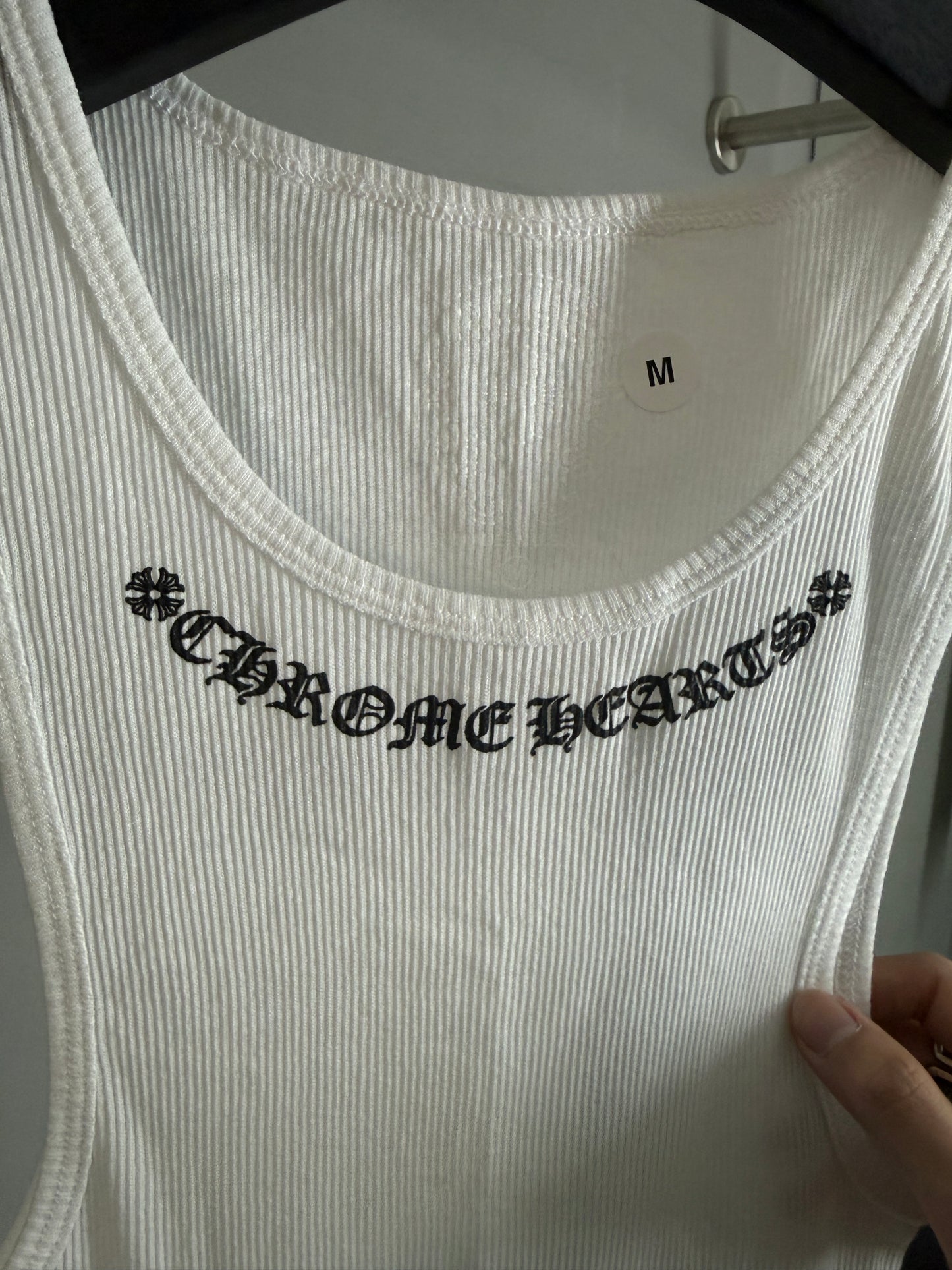 Chrome Hearts Neck Logo Scroll Rib Tank Top