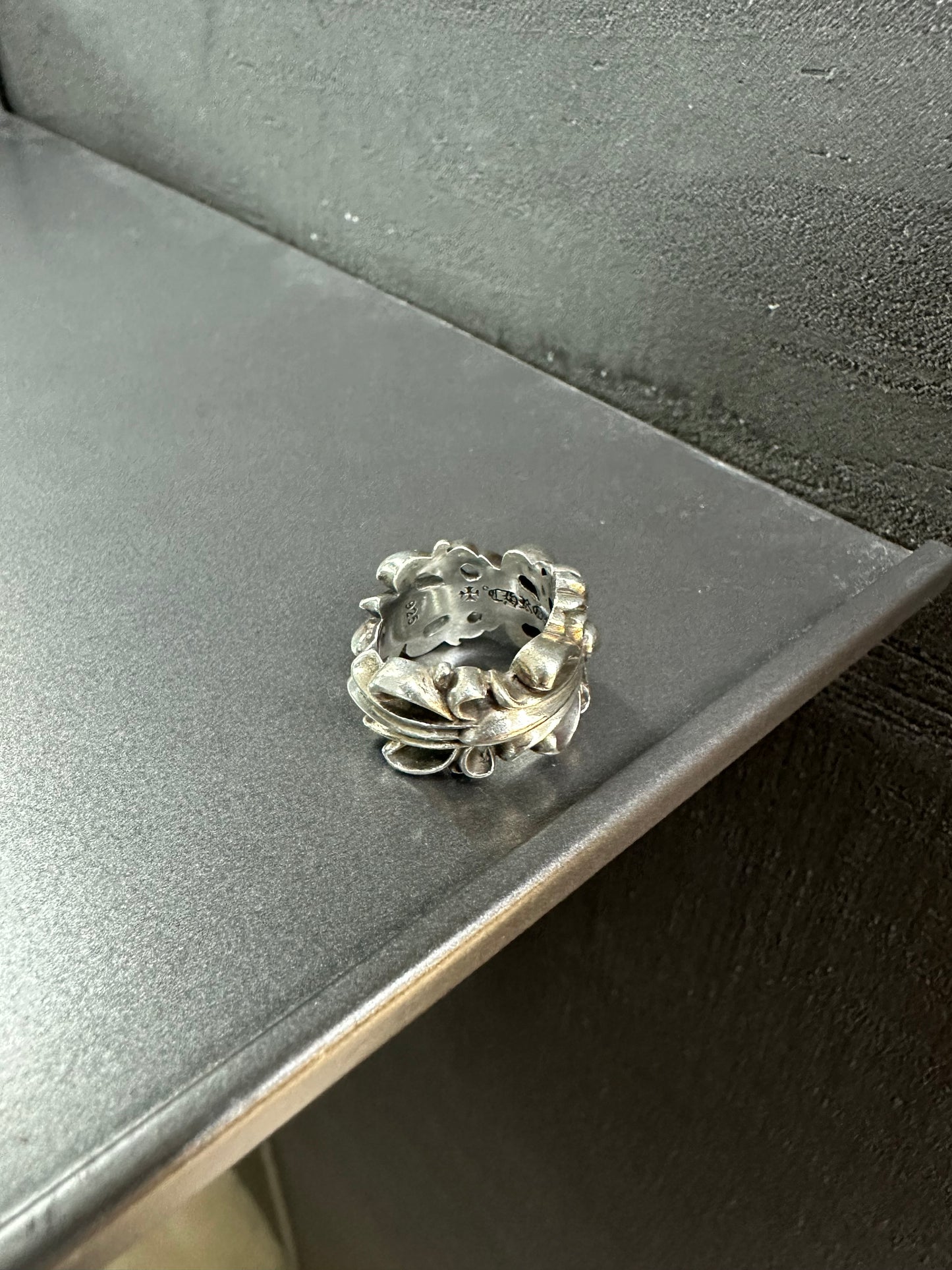 Chrome Hearts double floral cross ring