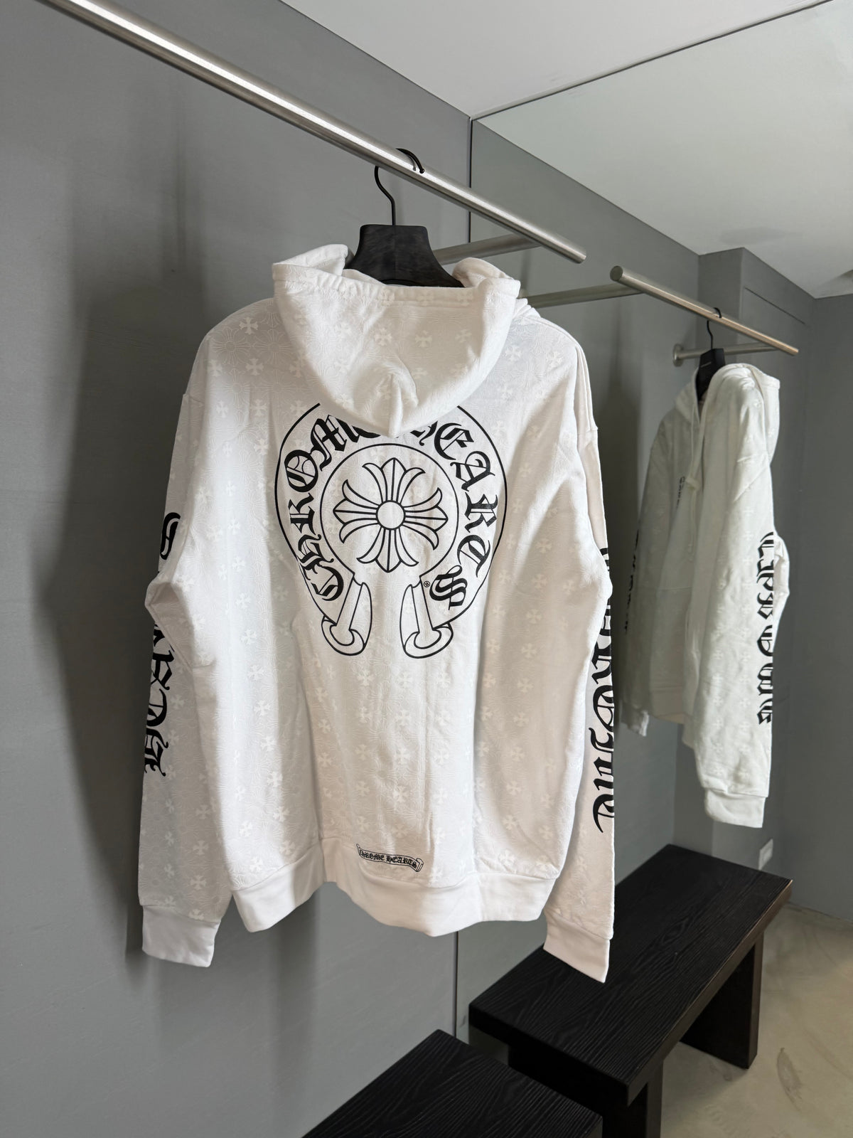 Chrome Hearts Gothic Vertical Horseshoe Zip-Up