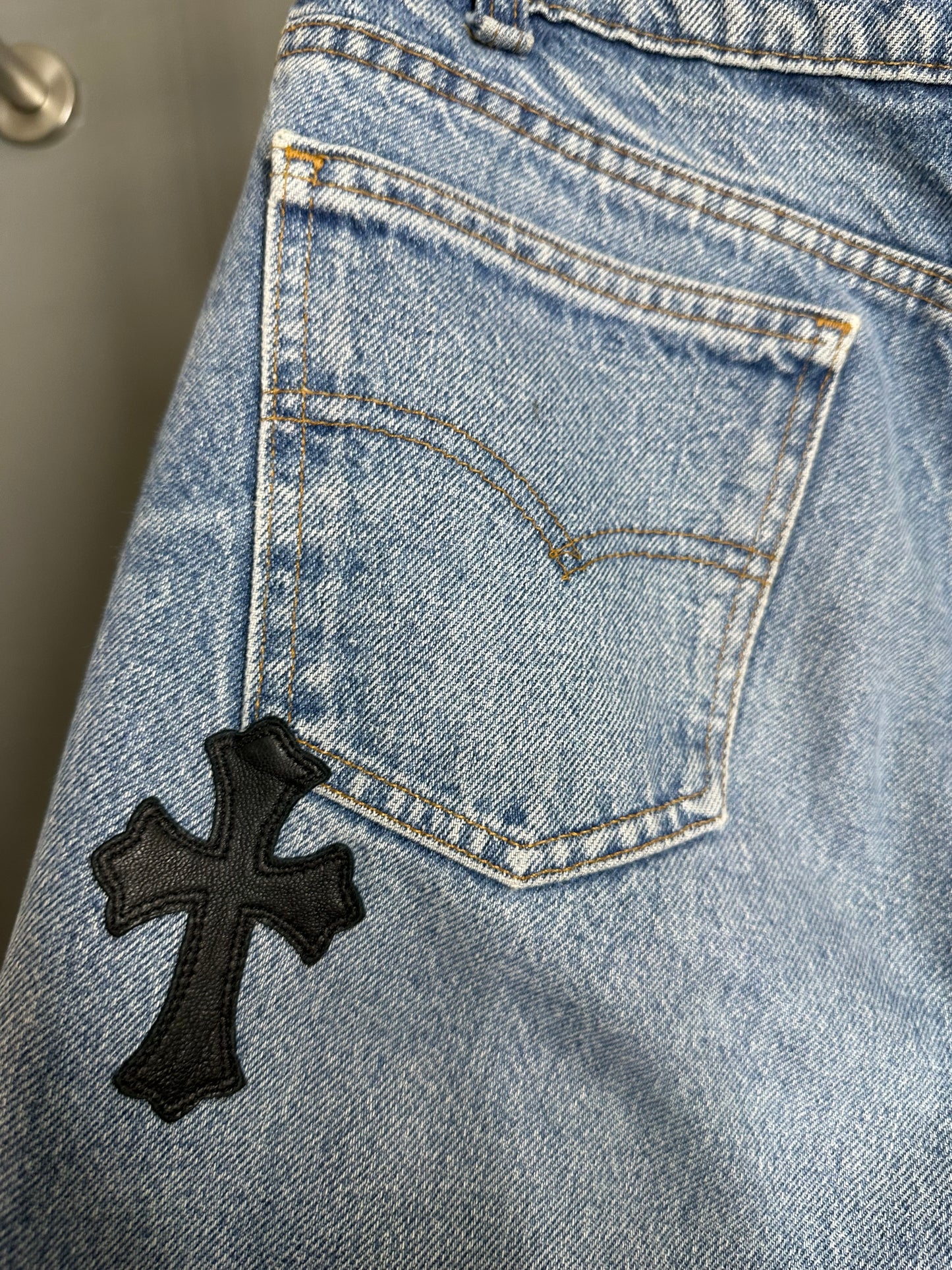 Chrome Hearts Levi’s 505 Cross Patch Jeans