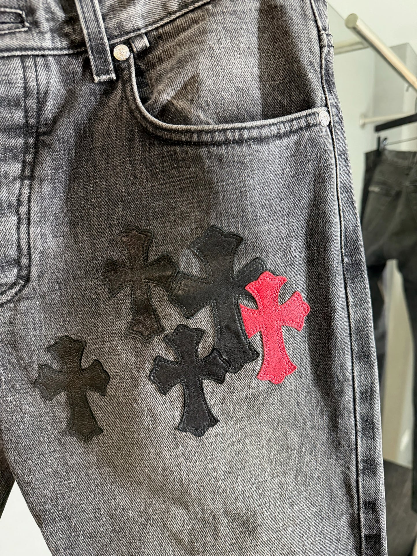 Chrome Hearts Multi-Cross Fade Jeans