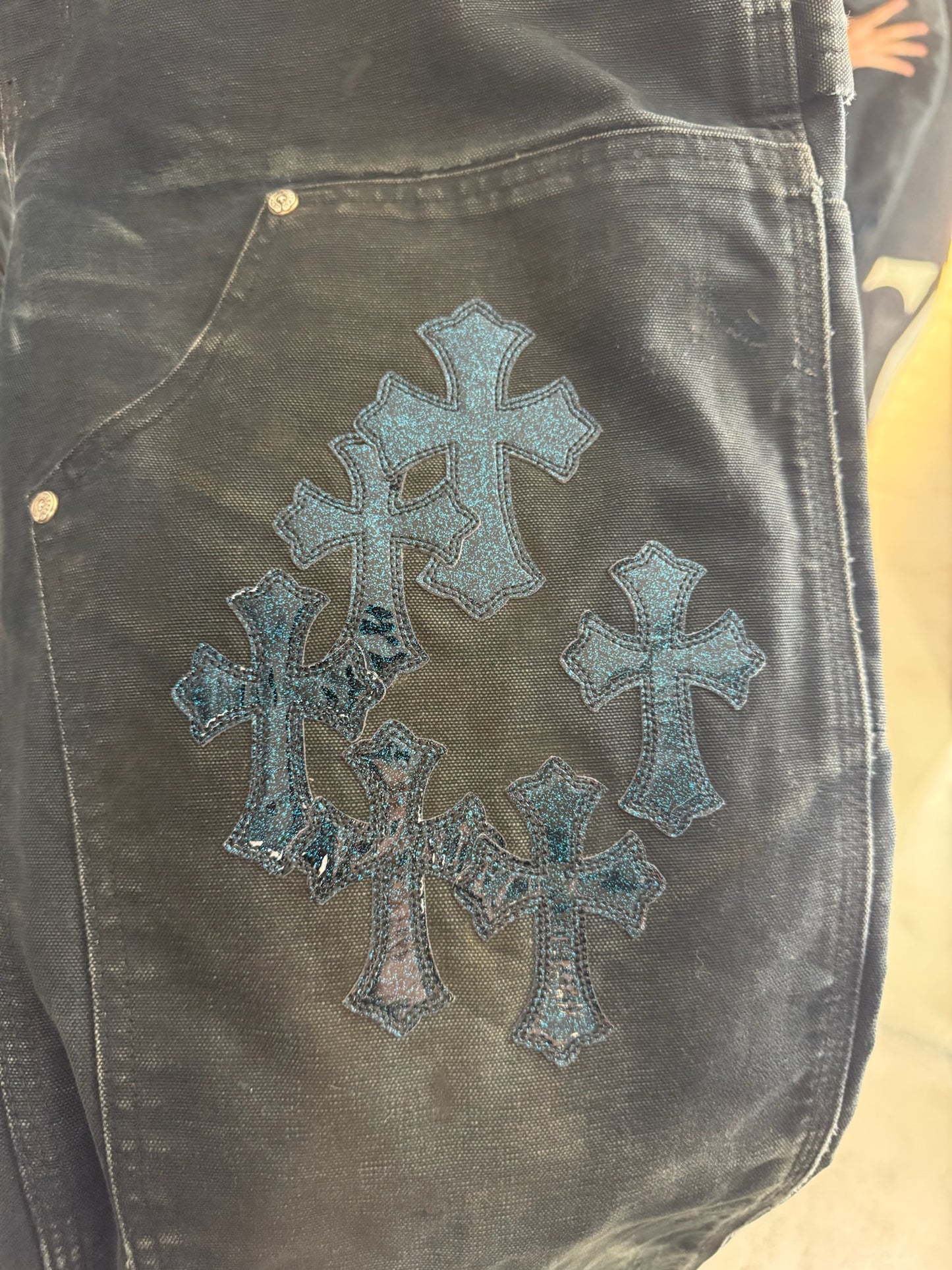 Chrome Hearts St.Barth Cross Patch Double Knee Carharrt Pants