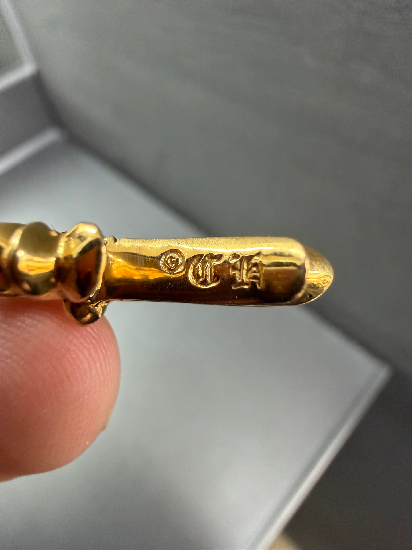 Chrome Hearts 22k Tiny Cross Pendant with Diamonds