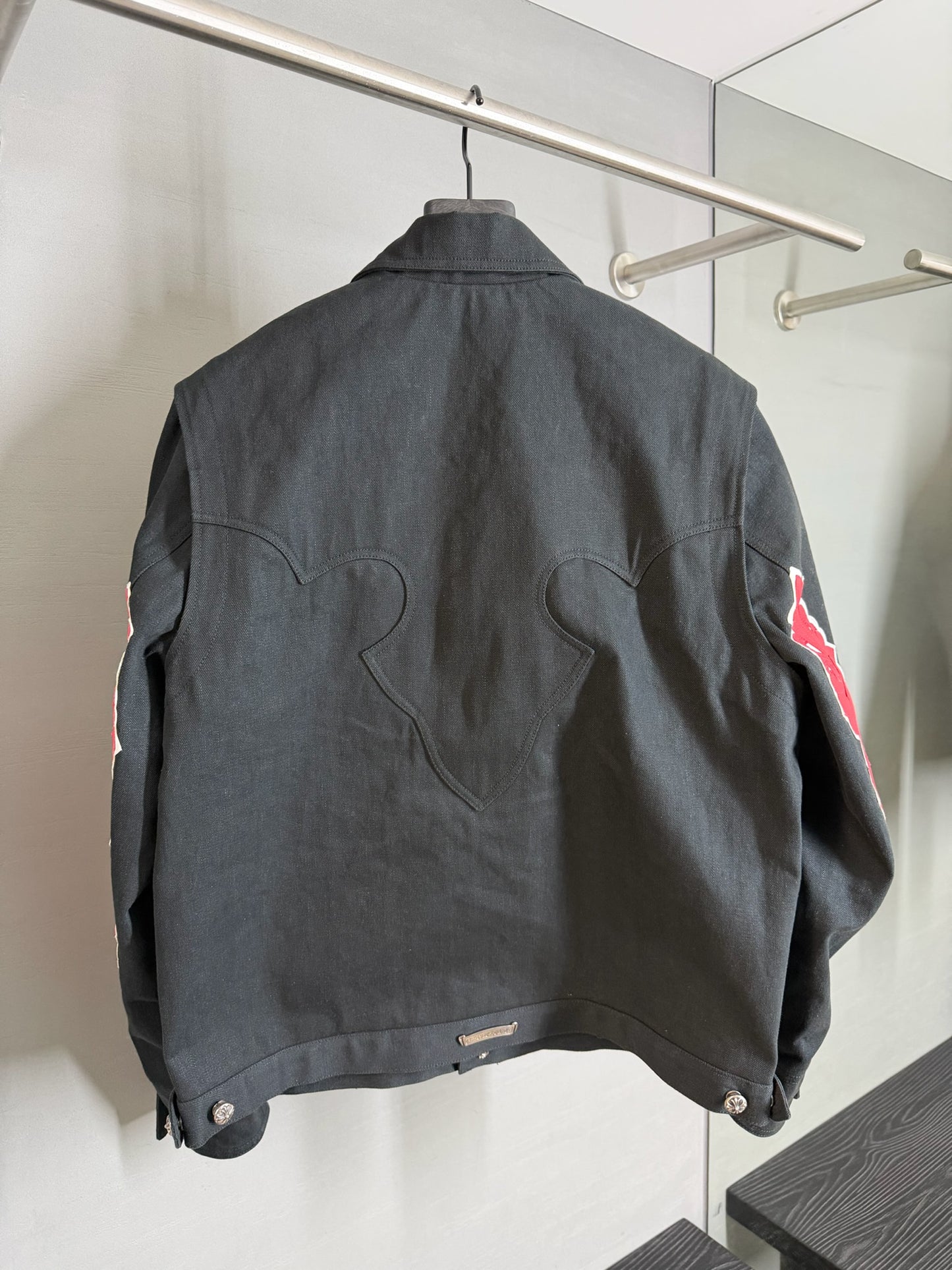 Chrome Hearts Floral Cross Patch Trucker Jacket