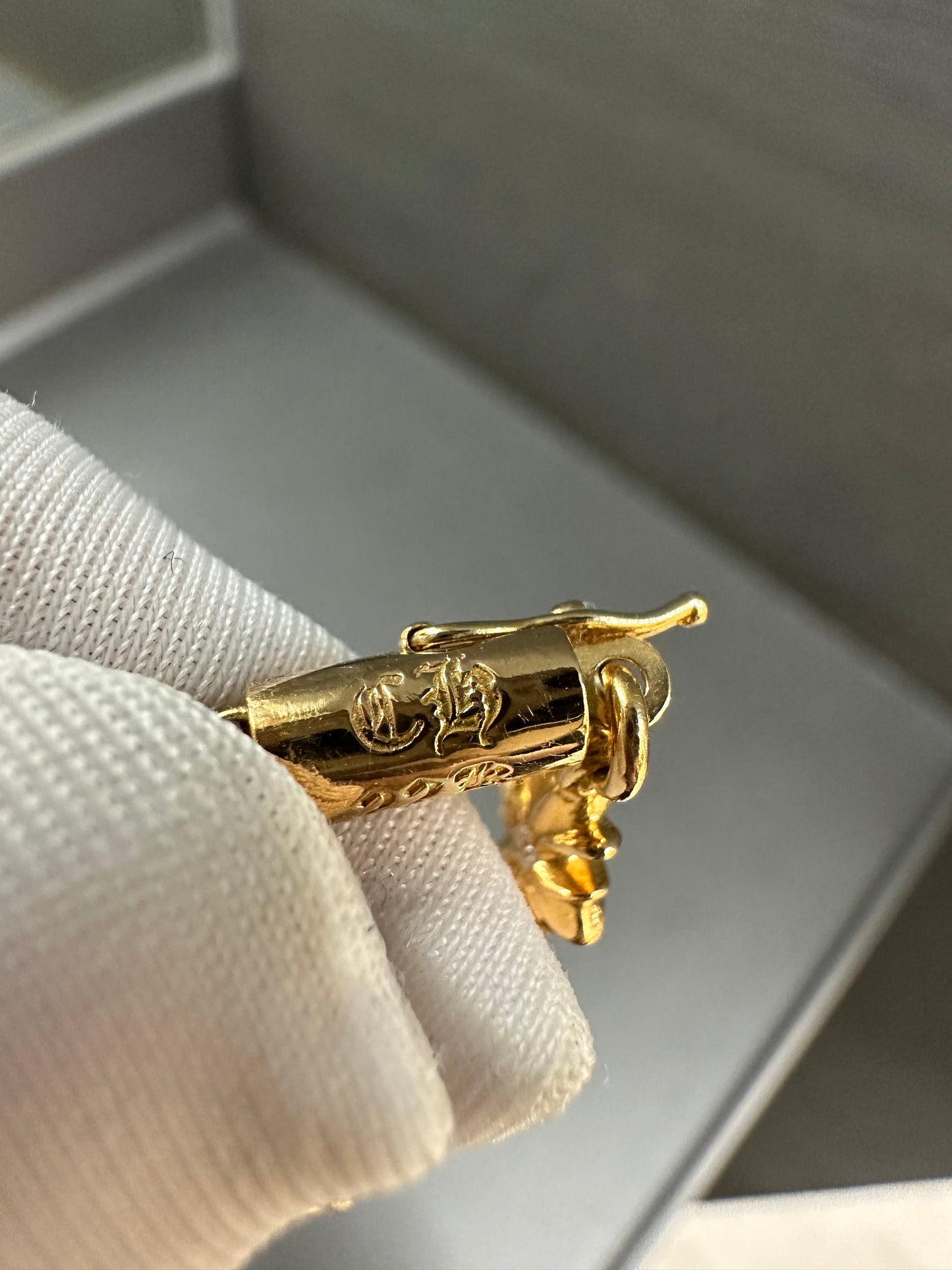 Chrome Hearts 22k Tiny E bracelet with diamonds 12links