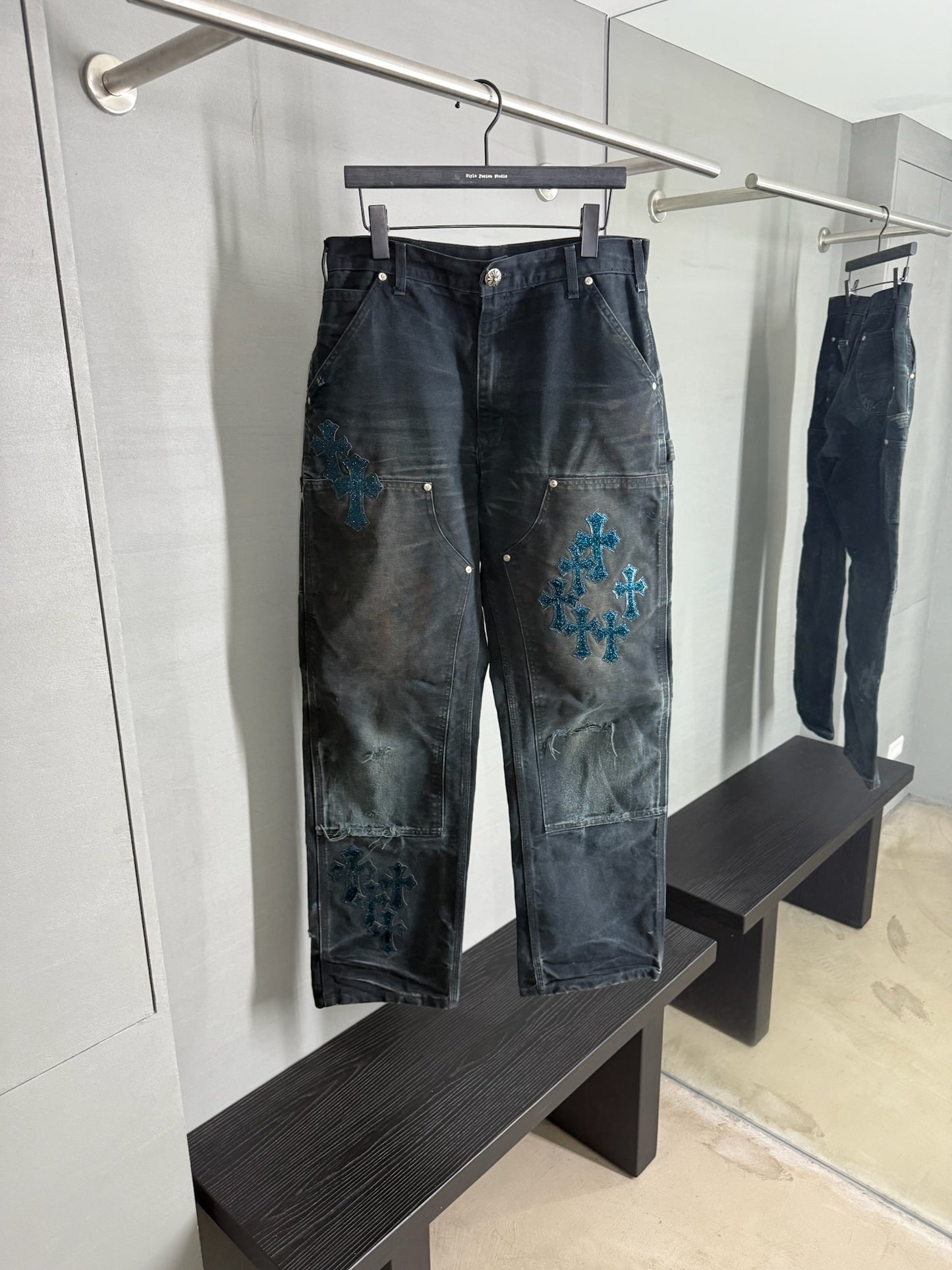 Chrome Hearts St.Barth Cross Patch Double Knee Carharrt Pants
