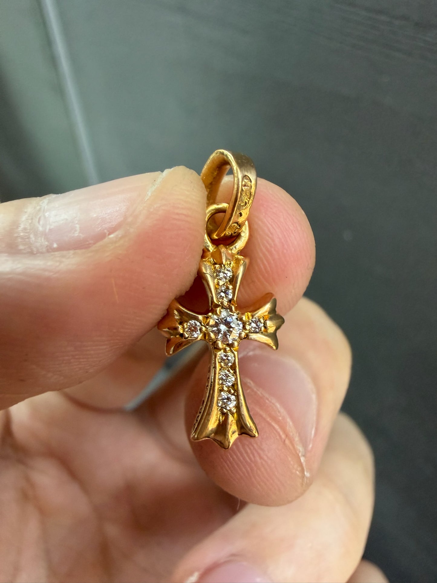Chrome Hearts 22k BBF Babyfat Pendant with Diamonds