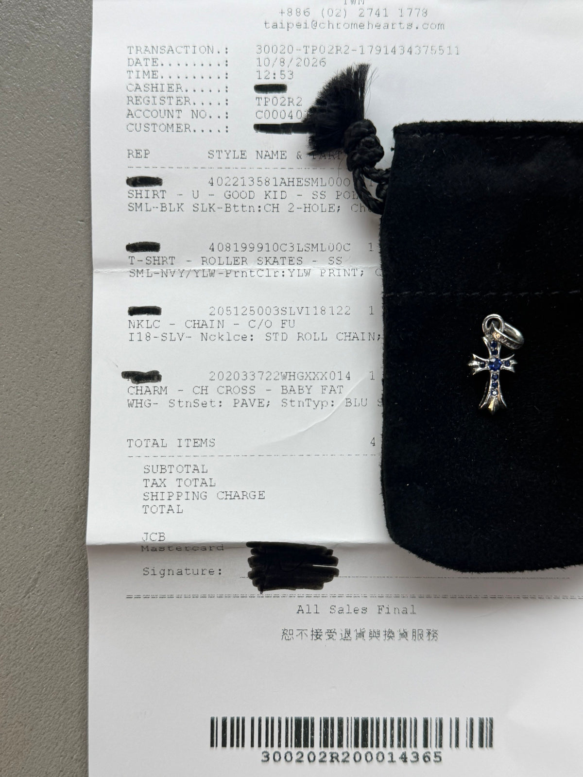 Chrome Hearts 18K Blue Sapphire Babyfat BBF Pendant
