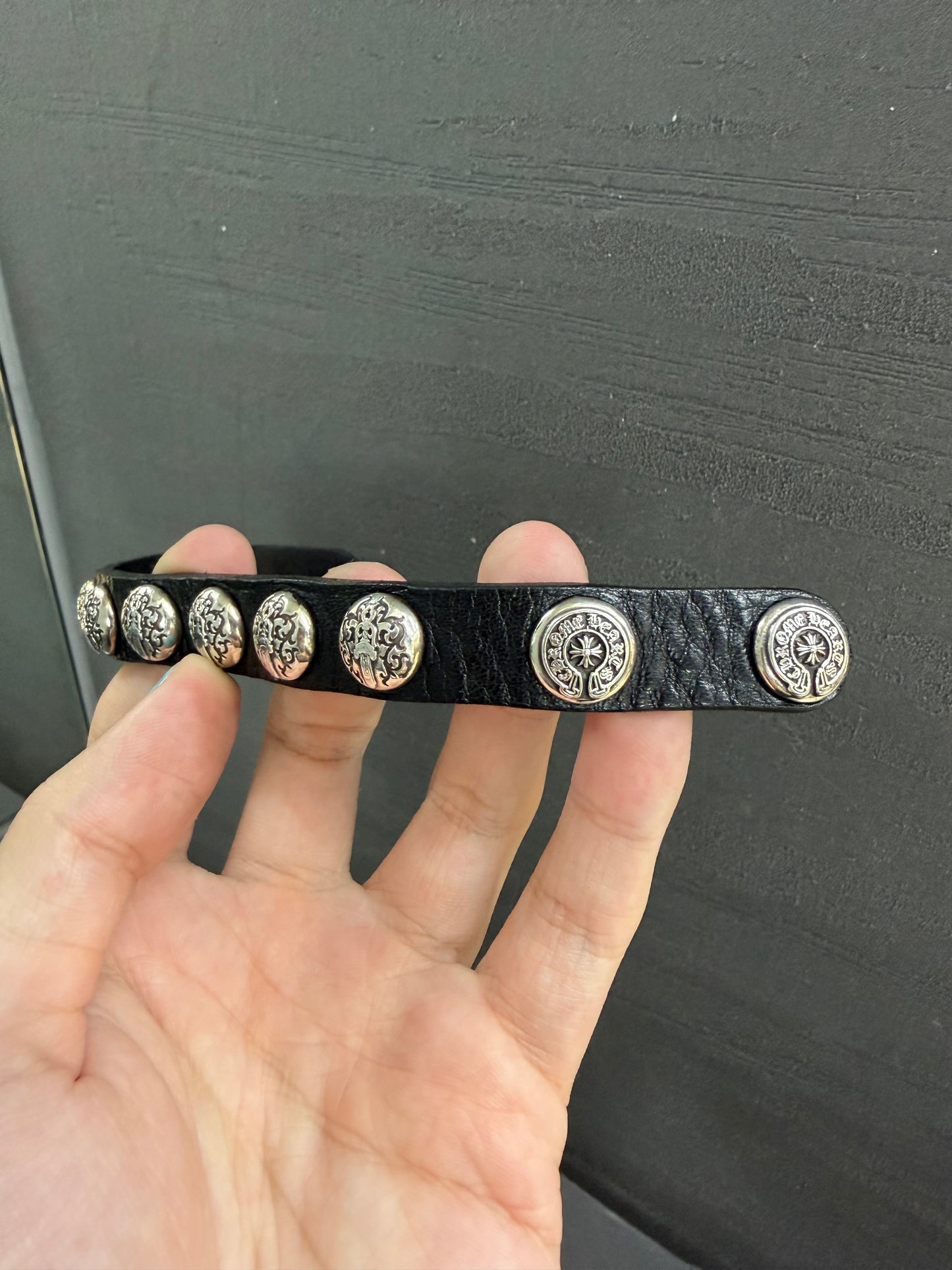 Chrome Hearts Vine Dagger Leather Bracelet